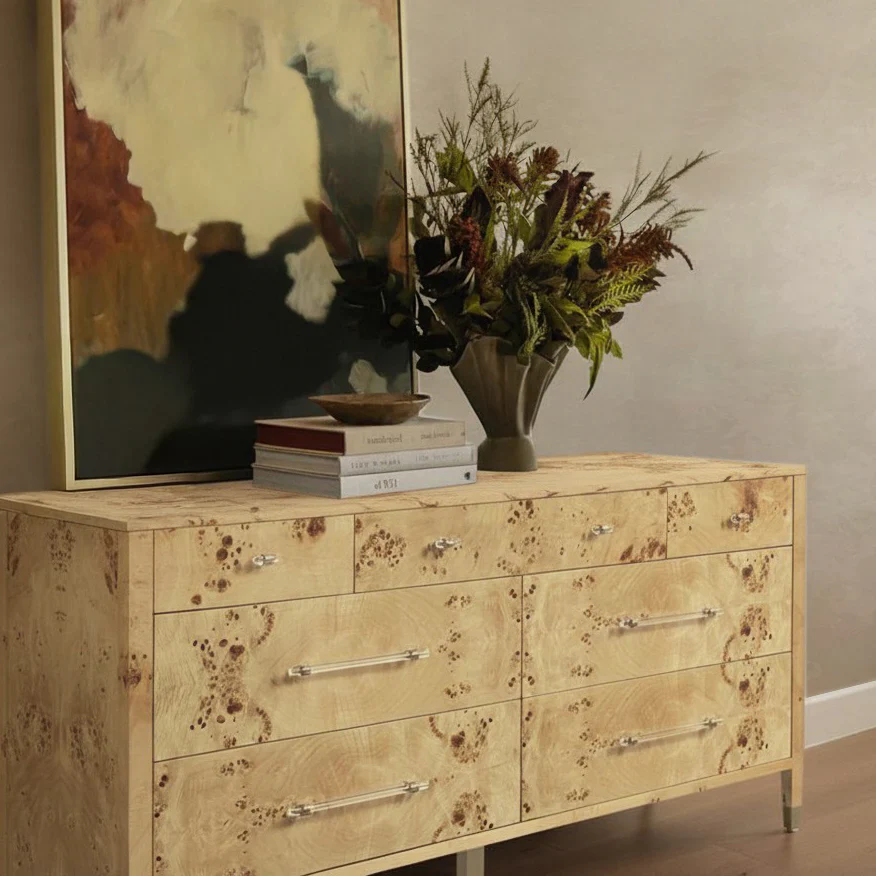 Brandyss 62" Burl 7-Drawer Dresser - Image 2