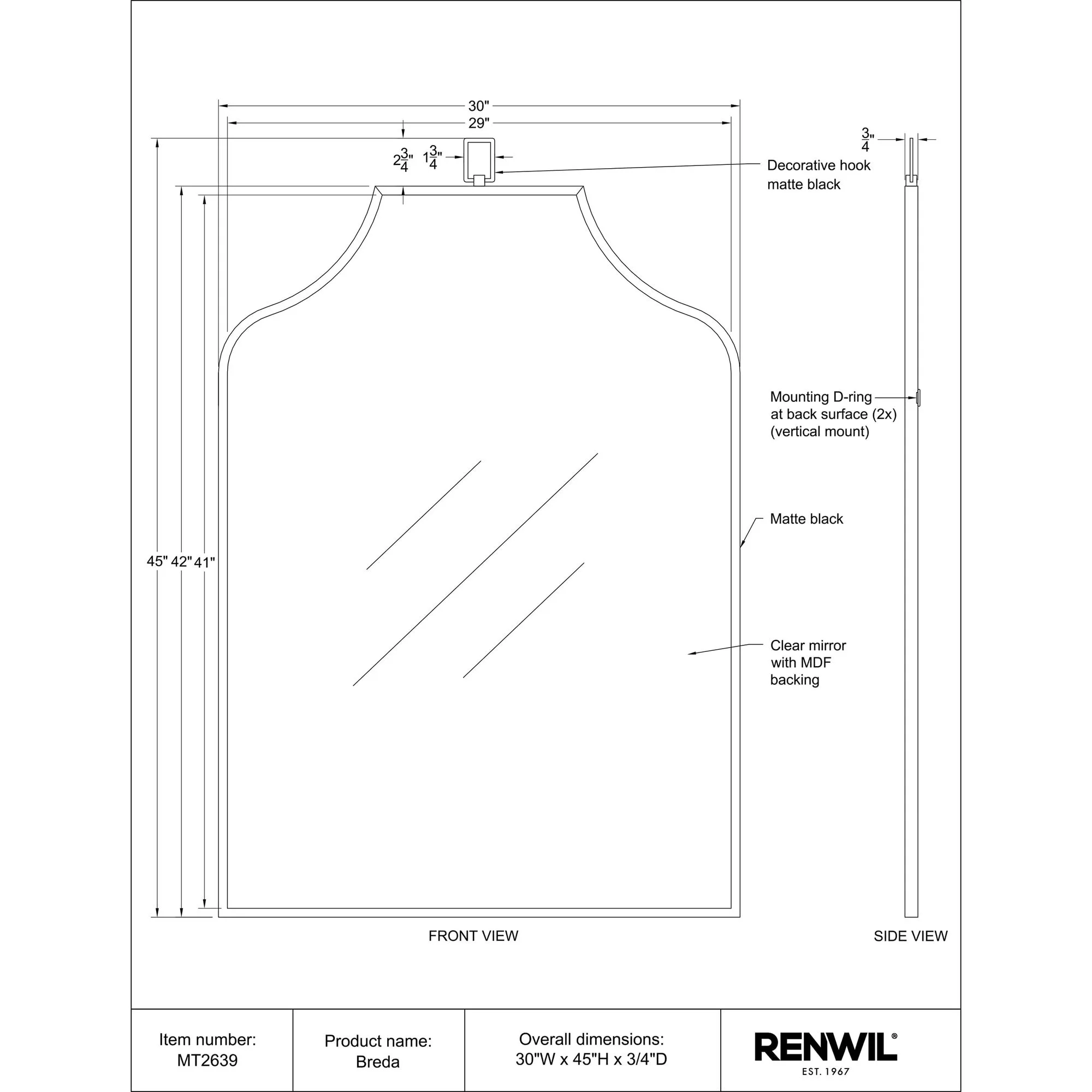 Breda Wall Mirror - Image 6
