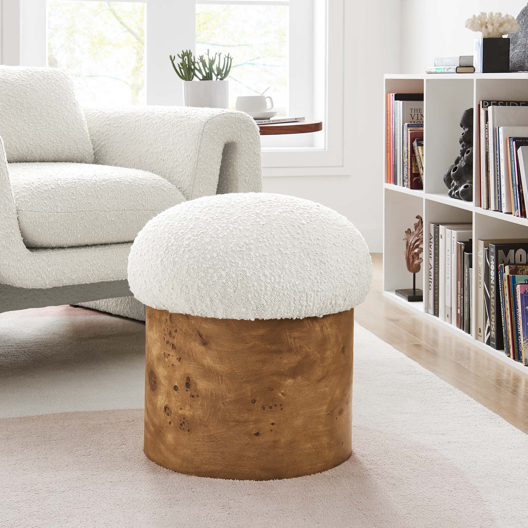 Breeze Boucle Upholstered Ottoman - Image 2