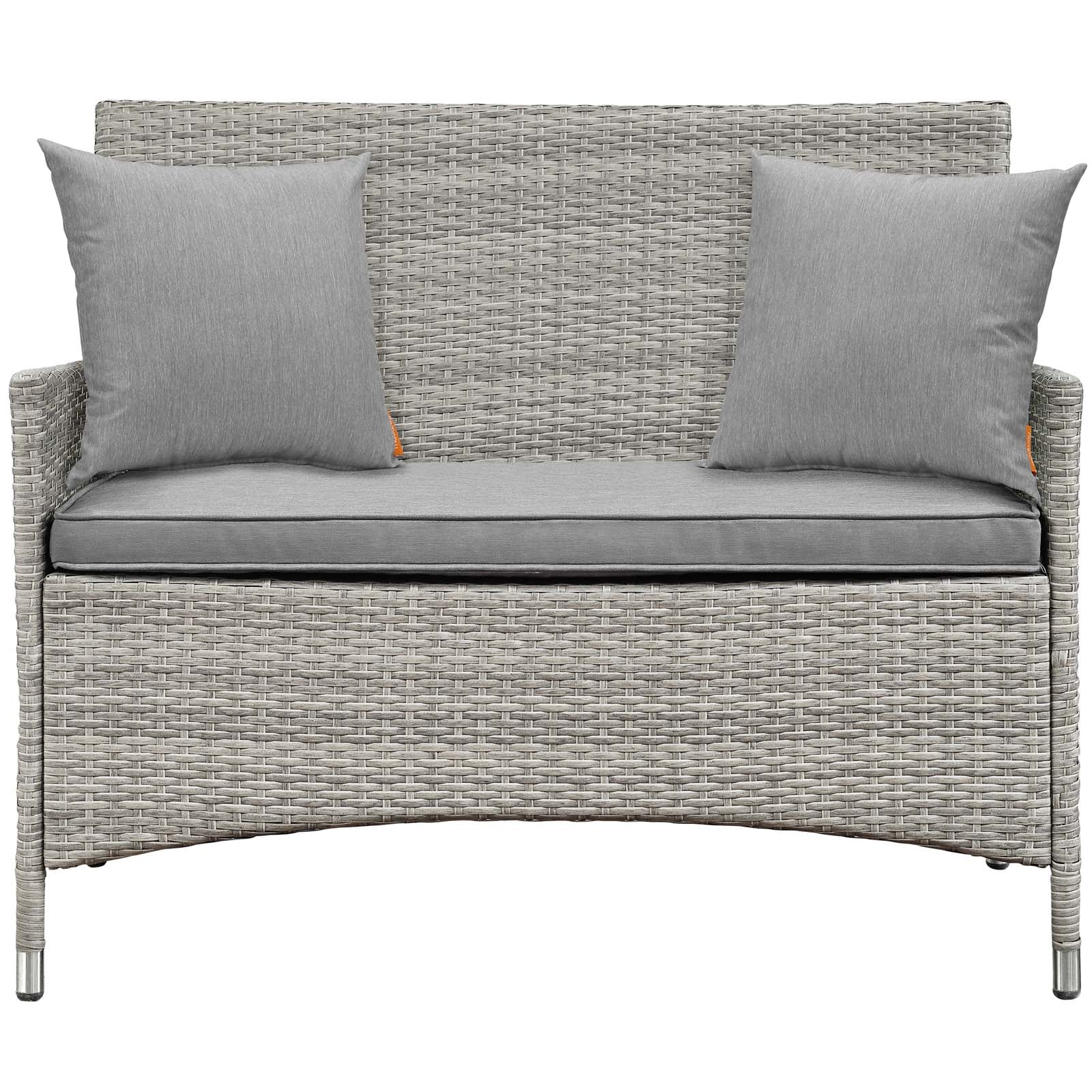 Bridge 4 Piece Outdoor Patio Patio Conversation Set with Pillow Set - Image 7
