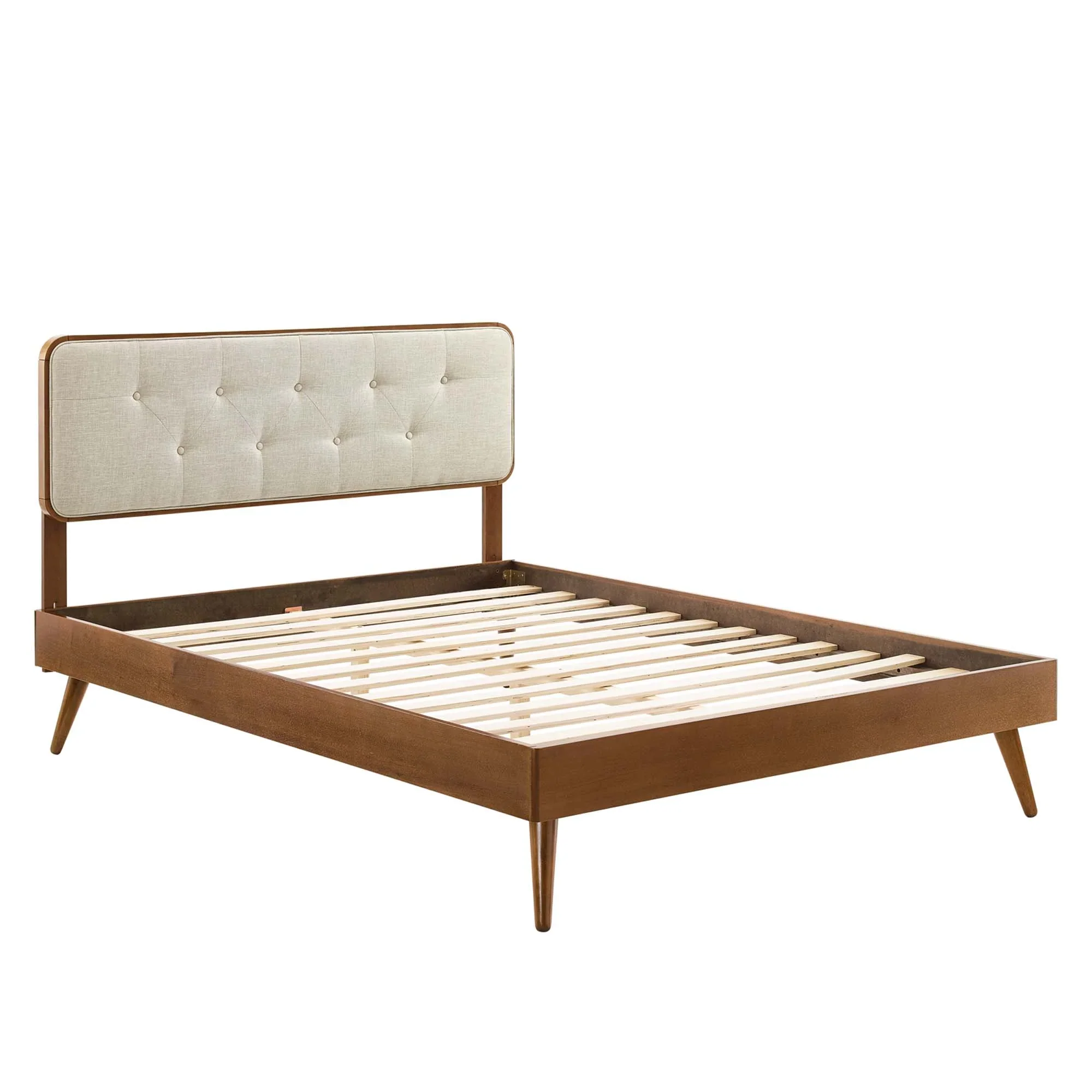 Bridgette Wood Platform Bed With Splayed Legs - Image 2