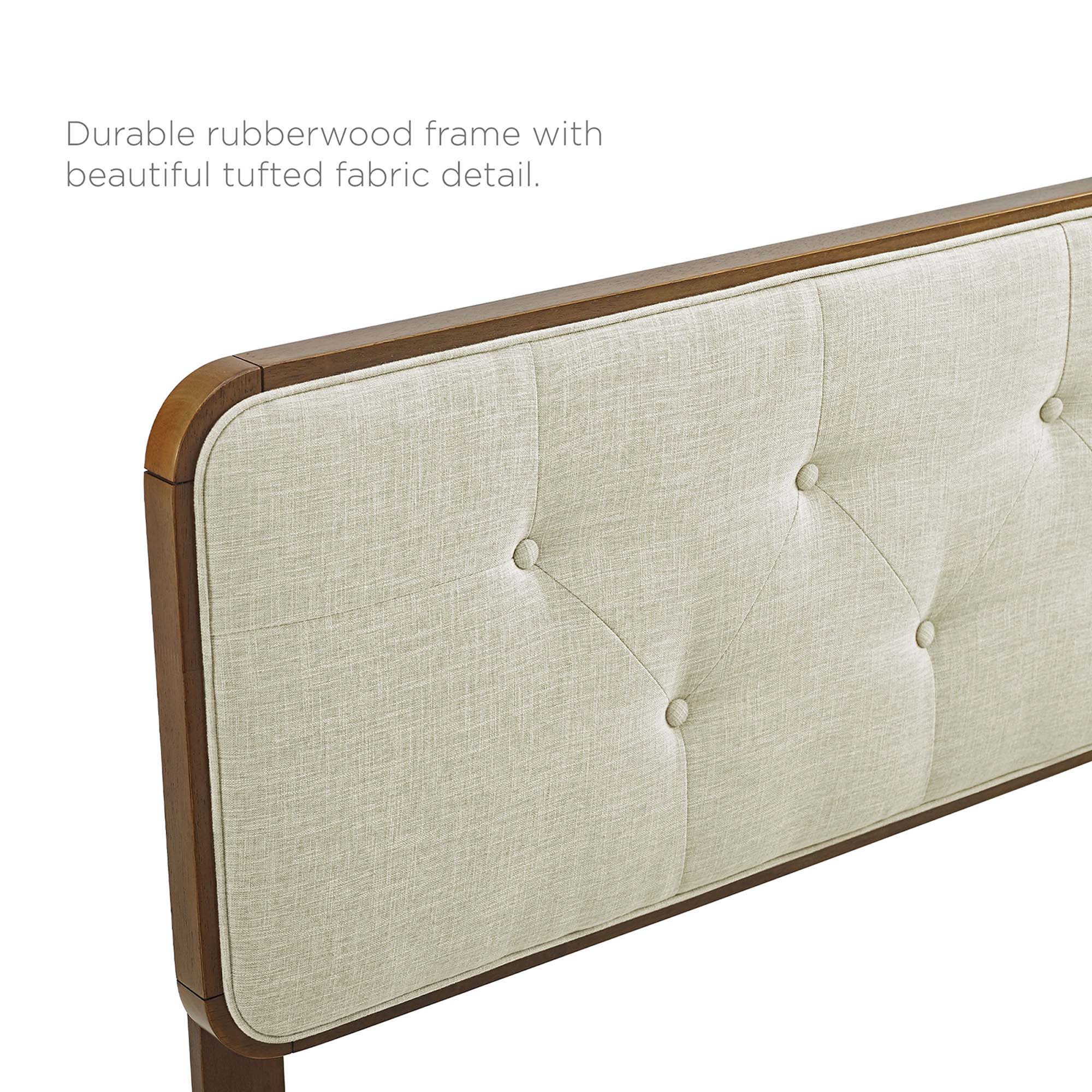 Bridgette Wood Platform Bed With Splayed Legs - Image 4