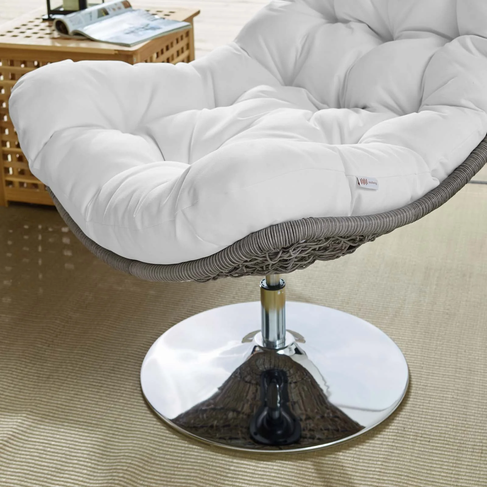 Brighton Wicker Rattan Outdoor Patio Swivel Lounge Chair - Image 15