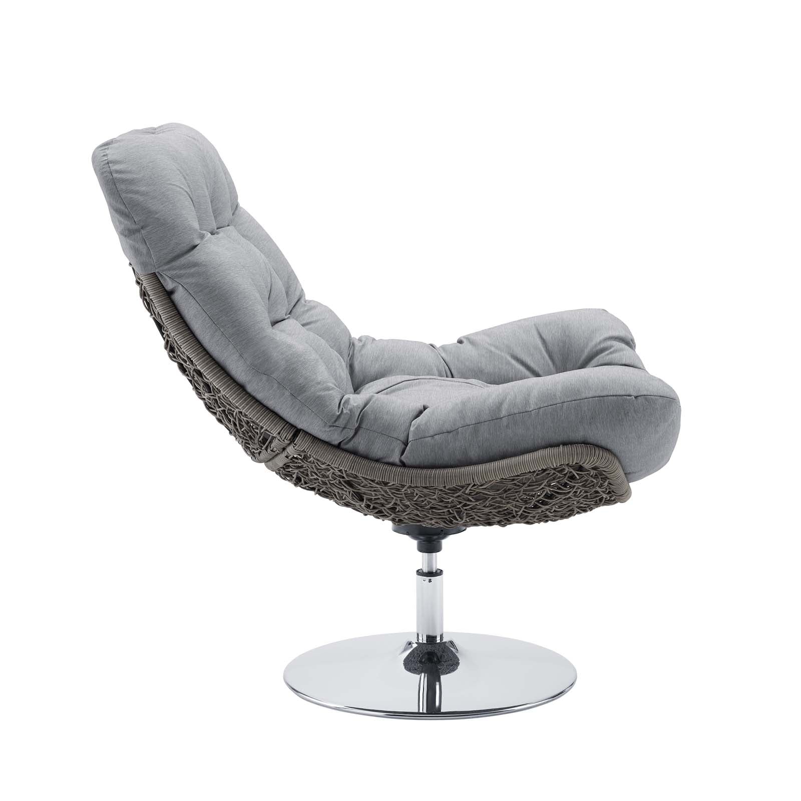 Brighton Wicker Rattan Outdoor Patio Swivel Lounge Chair - Image 4