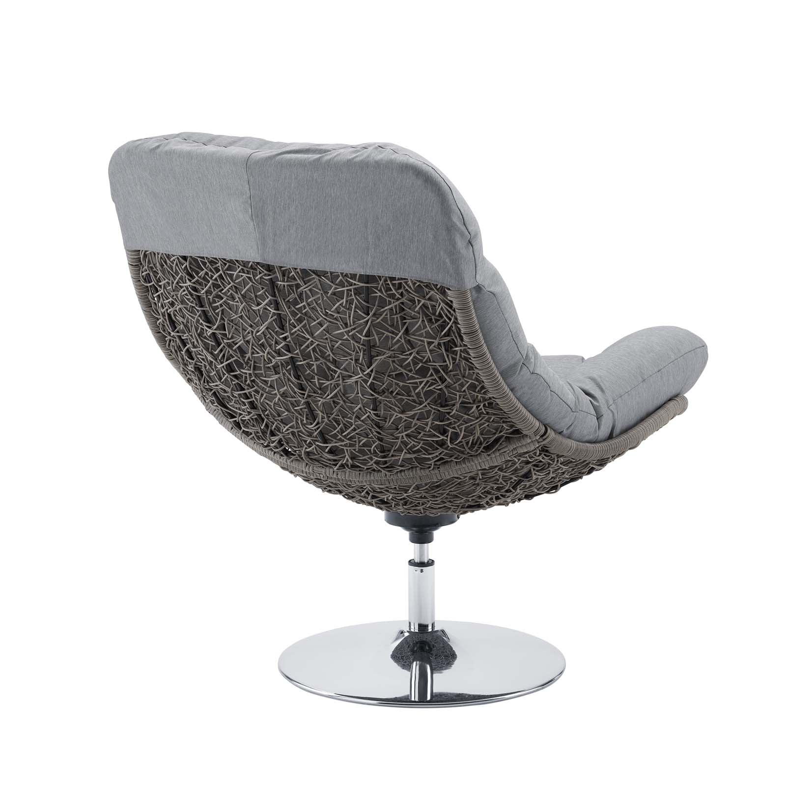 Brighton Wicker Rattan Outdoor Patio Swivel Lounge Chair - Image 5