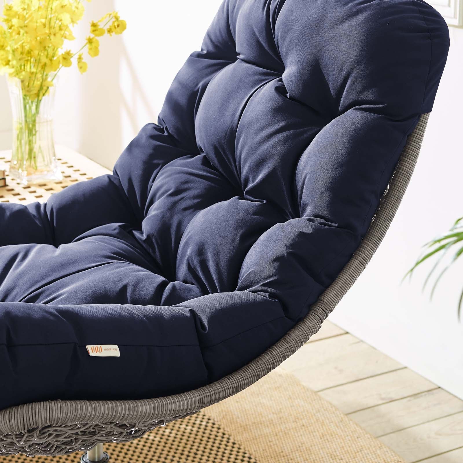 Brighton Wicker Rattan Outdoor Patio Swivel Lounge Chair - Image 9