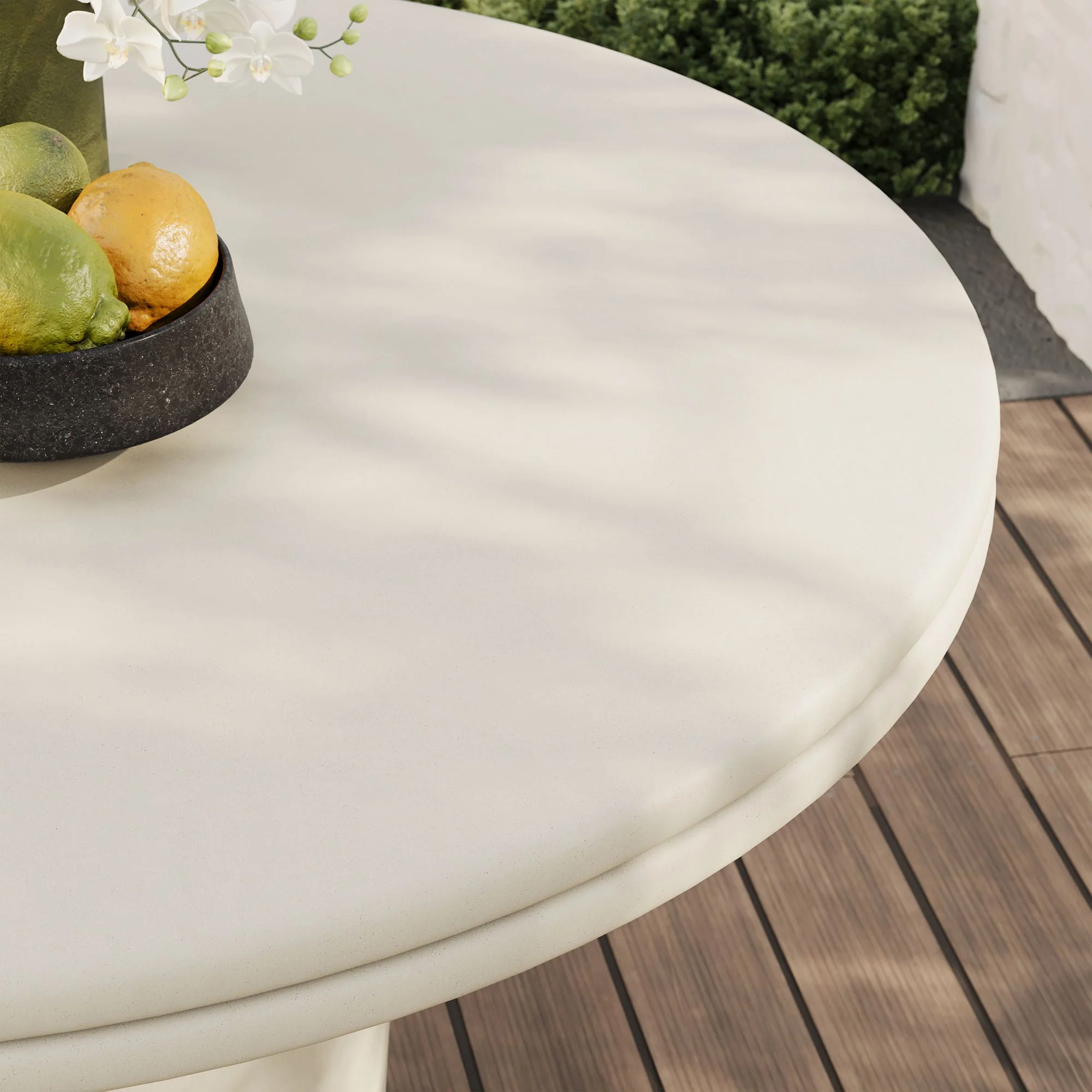 Brion 48" Indoor - Outdoor Patio Concrete Round Dining Table - Image 14
