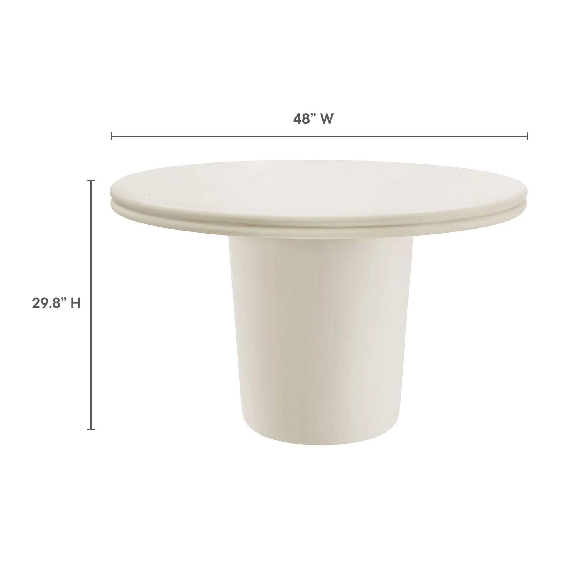 Brion 48" Indoor - Outdoor Patio Concrete Round Dining Table - Image 22