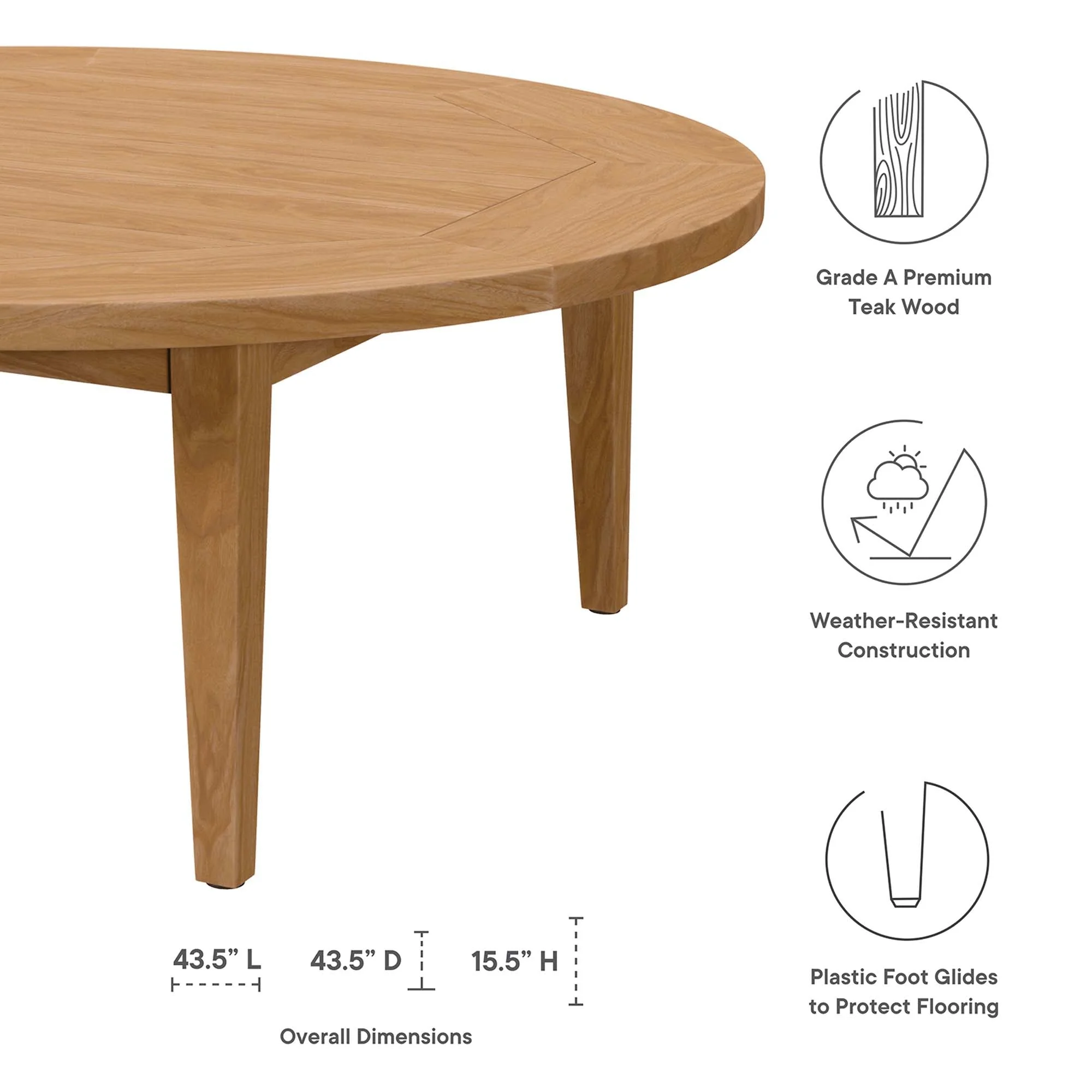 Brisbane 3-Piece Teak Wood Outdoor Patio - Image 36