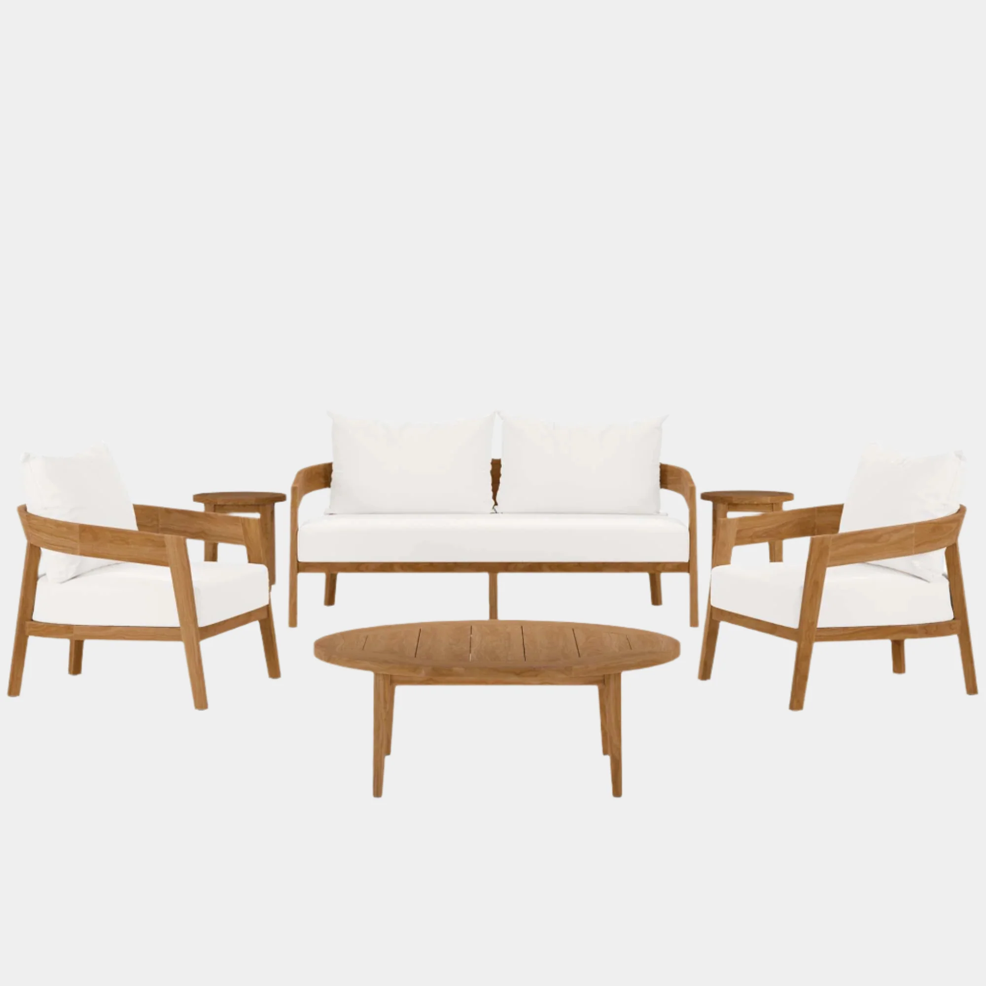 Brisbane 6-Piece Teak Wood Outdoor Patio Set