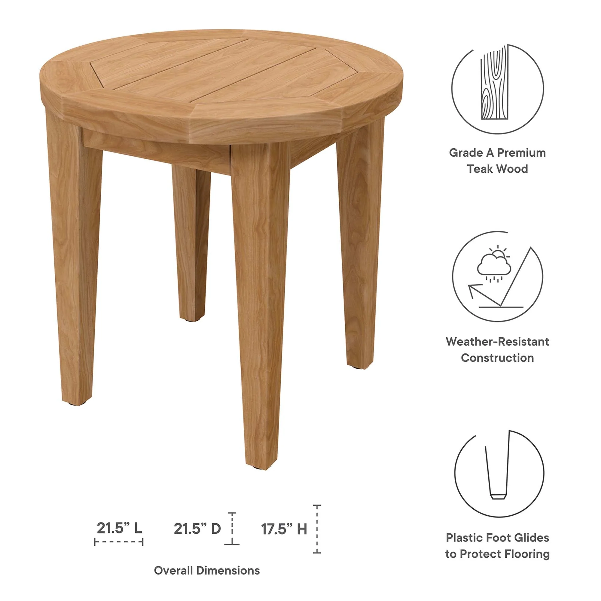 Brisbane 6-Piece Teak Wood Outdoor Patio Set - Image 28