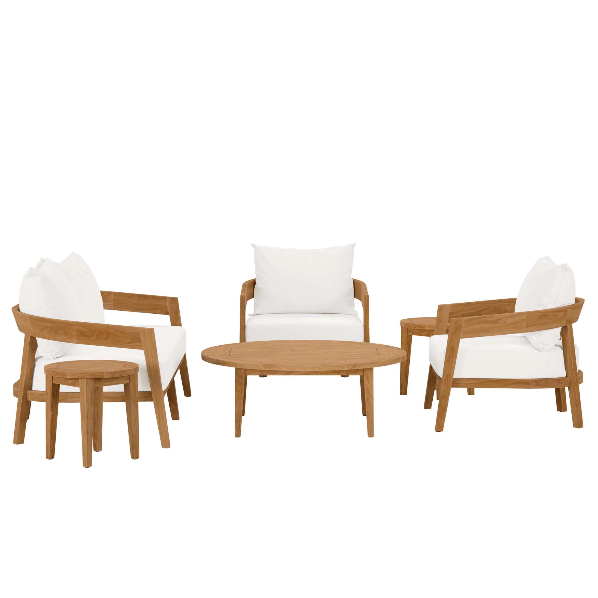 Brisbane 6-Piece Teak Wood Outdoor Patio Set - Image 3