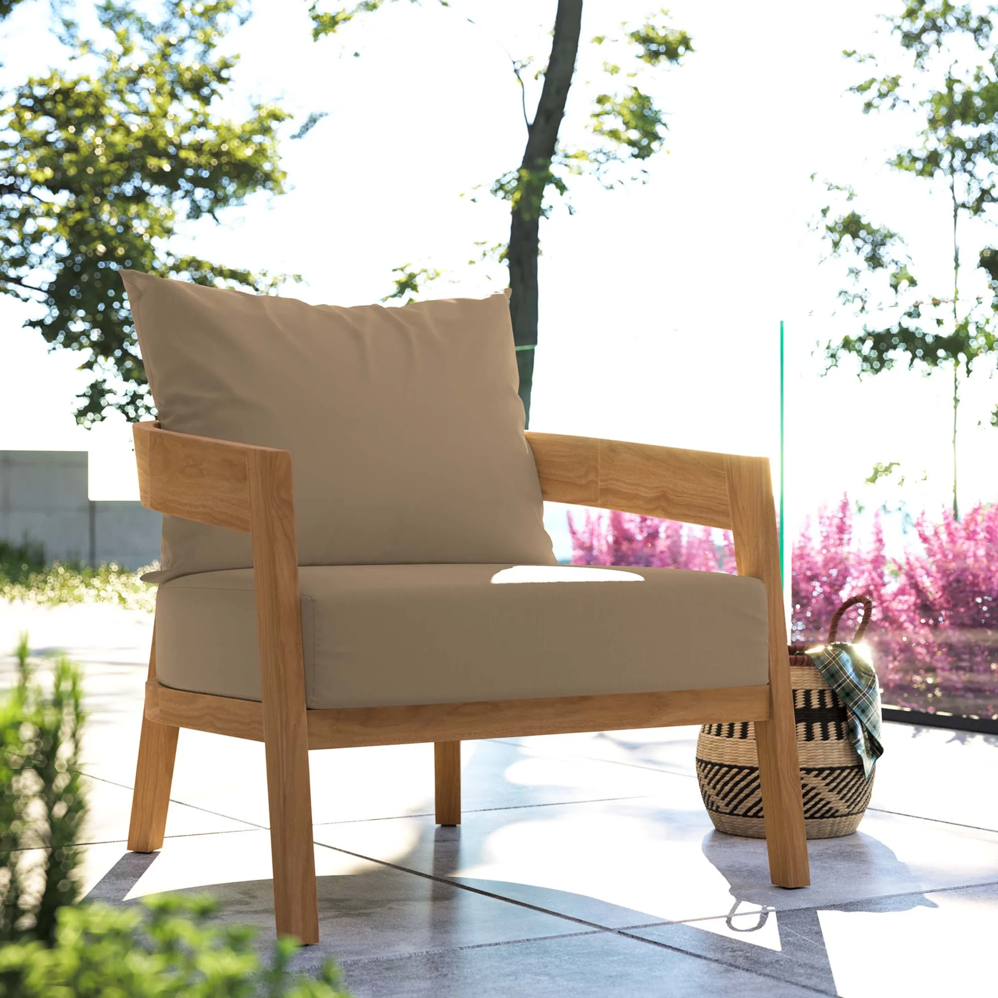 Brisbane Teak Wood Outdoor Patio Armchair - Image 10