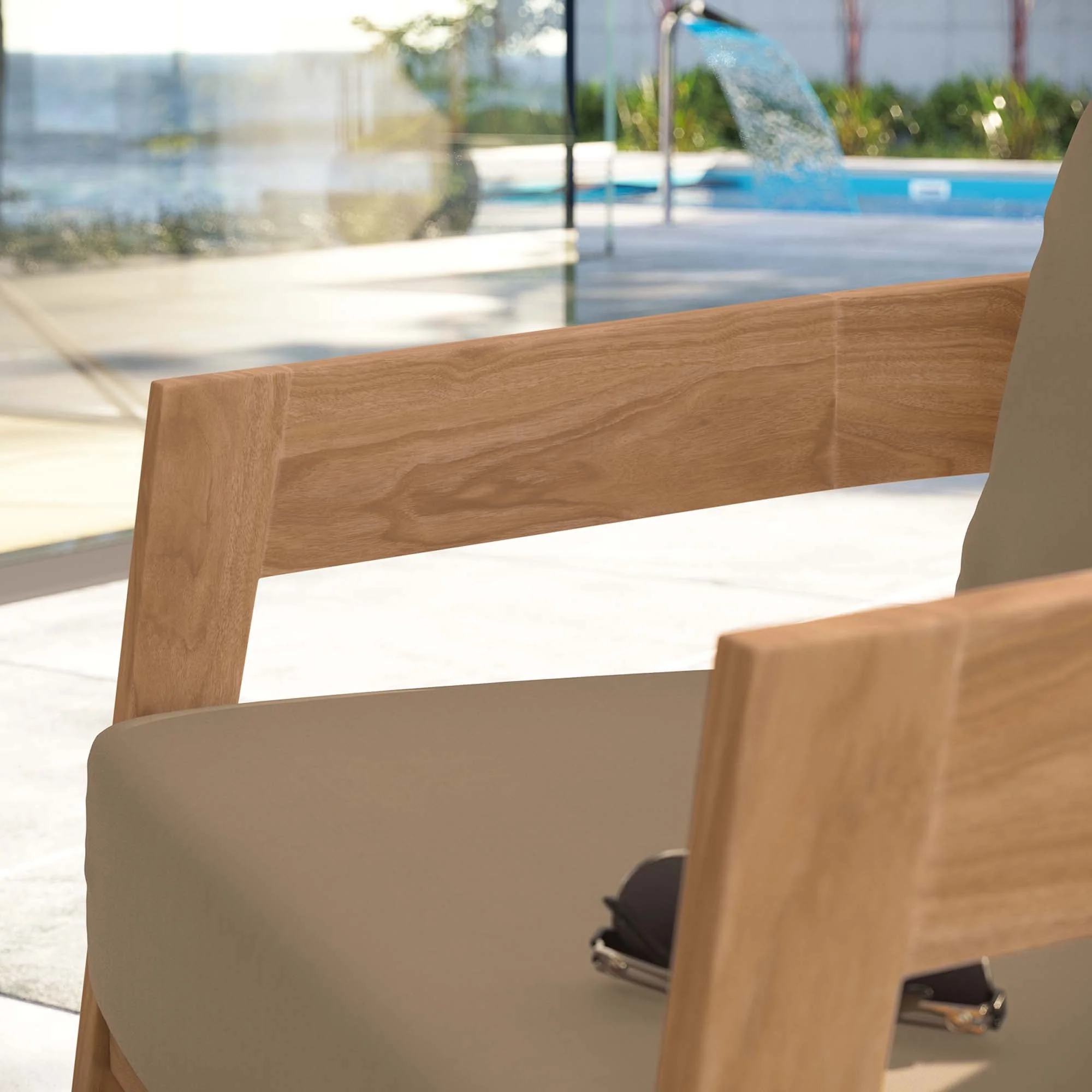 Brisbane Teak Wood Outdoor Patio Armchair - Image 11