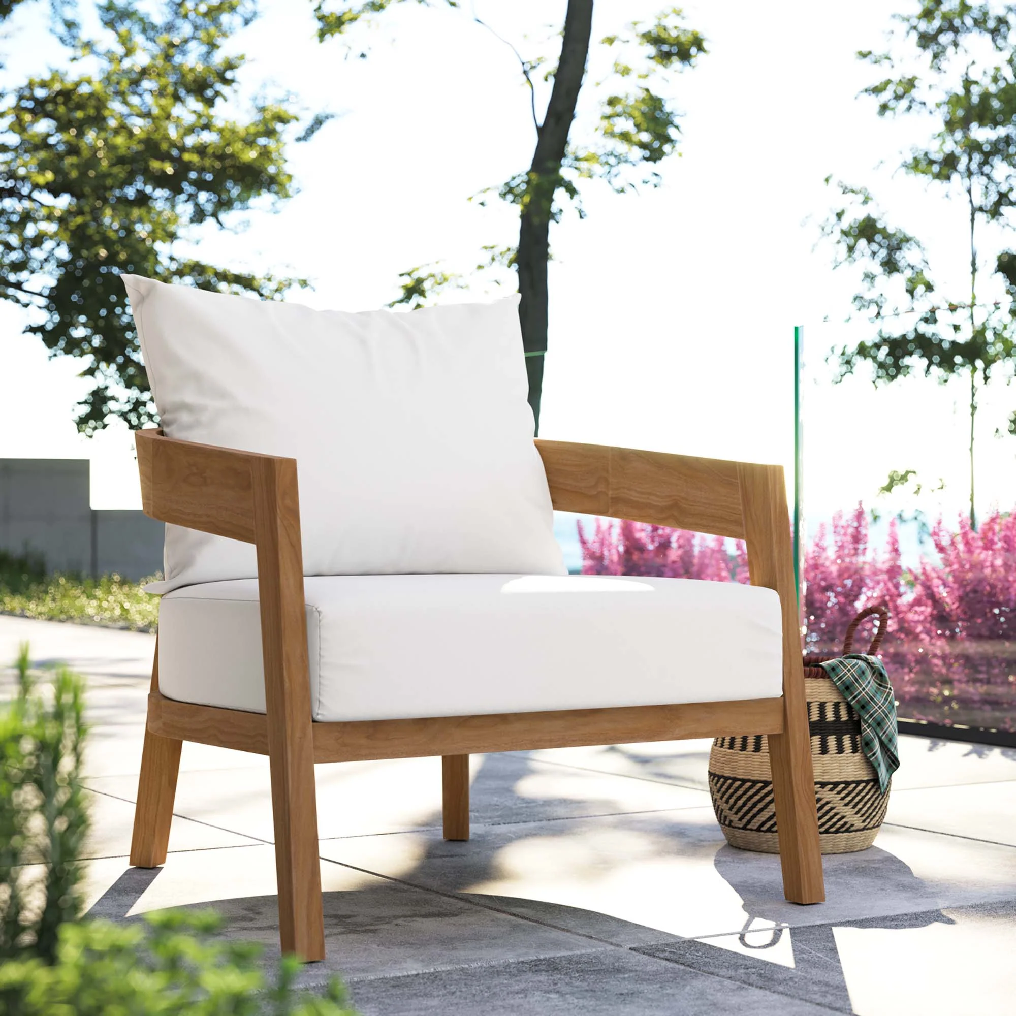 Brisbane Teak Wood Outdoor Patio Armchair - Image 18