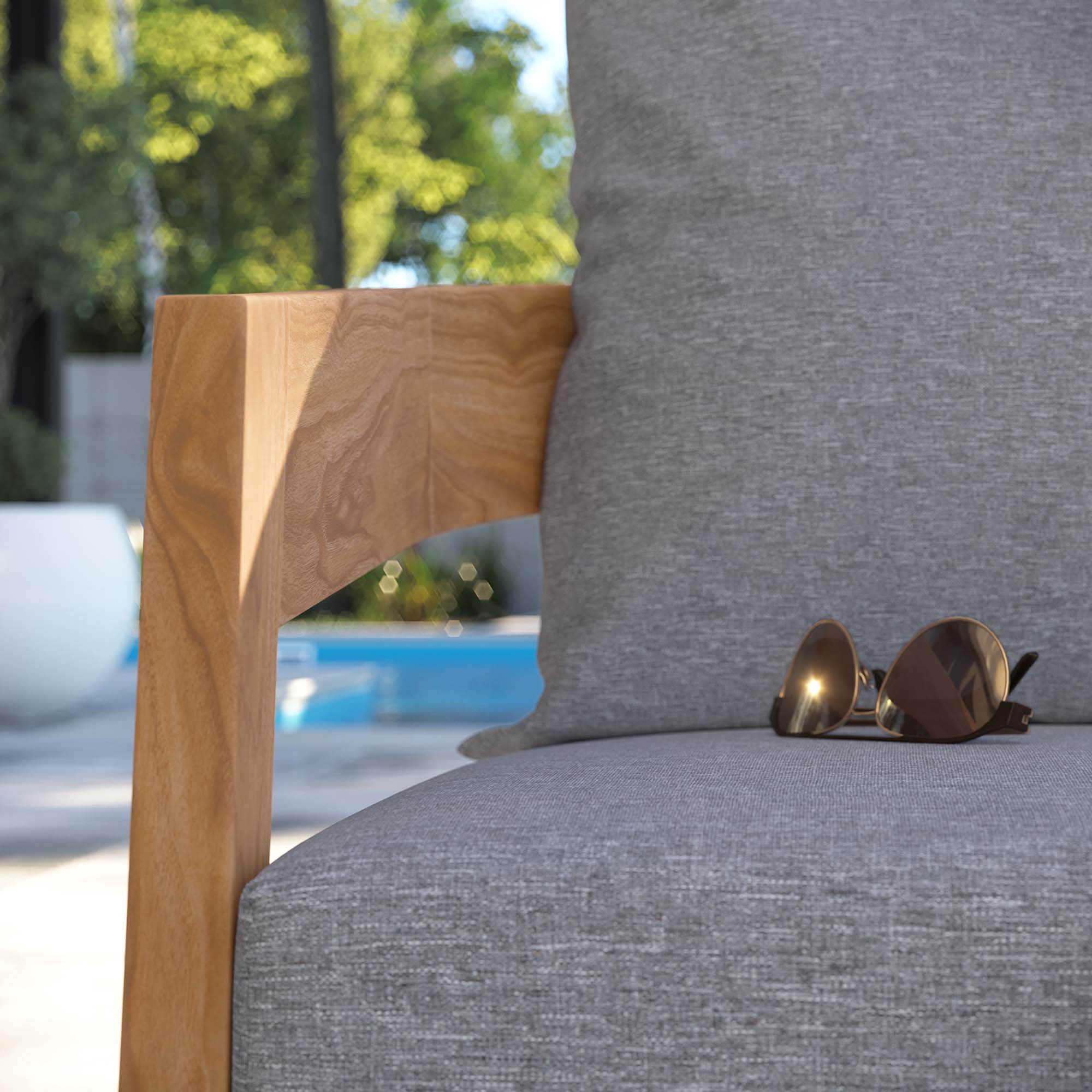Brisbane Teak Wood Outdoor Patio Armchair - Image 3