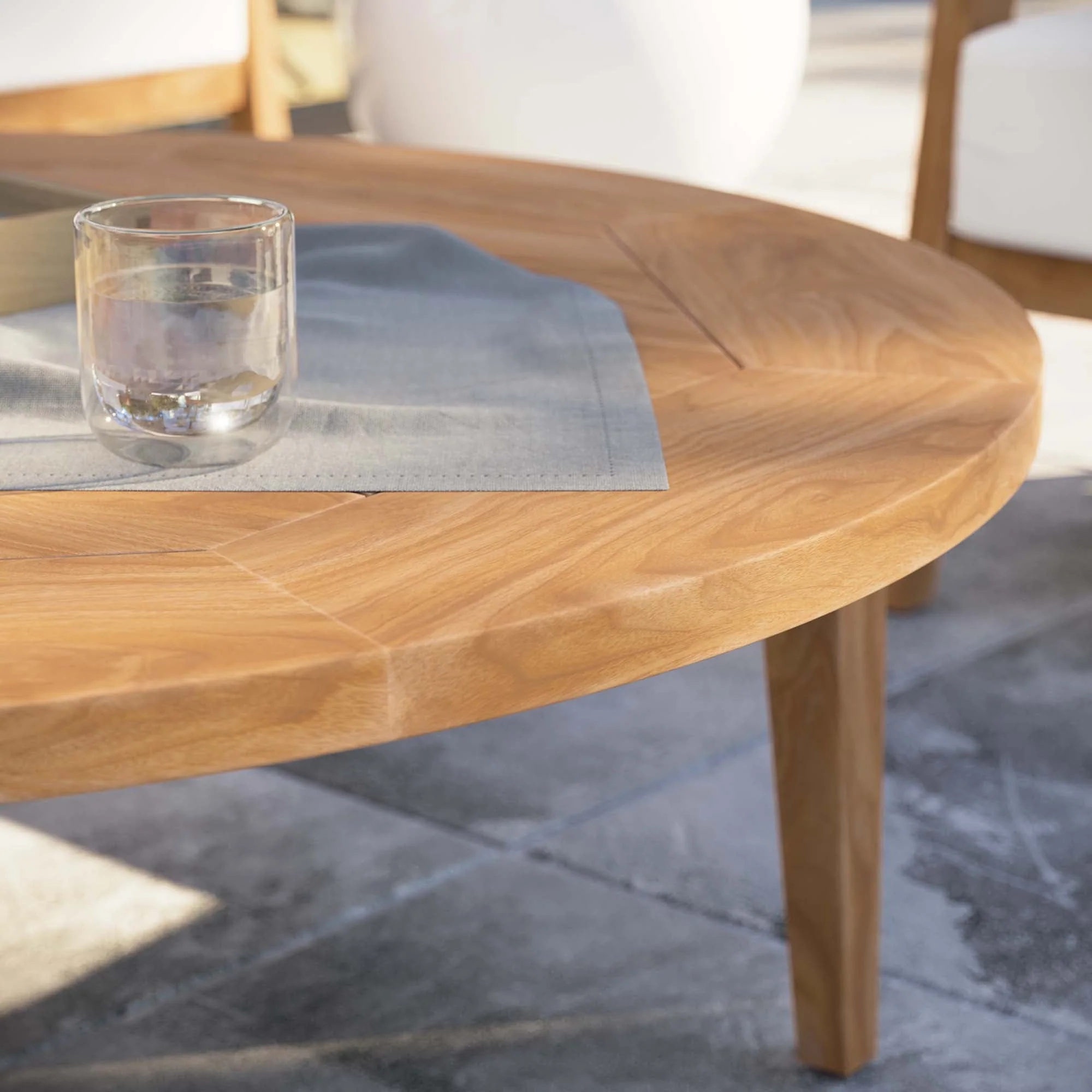 Brisbane Teak Wood Outdoor Patio Coffee Table in Natural - Image 3