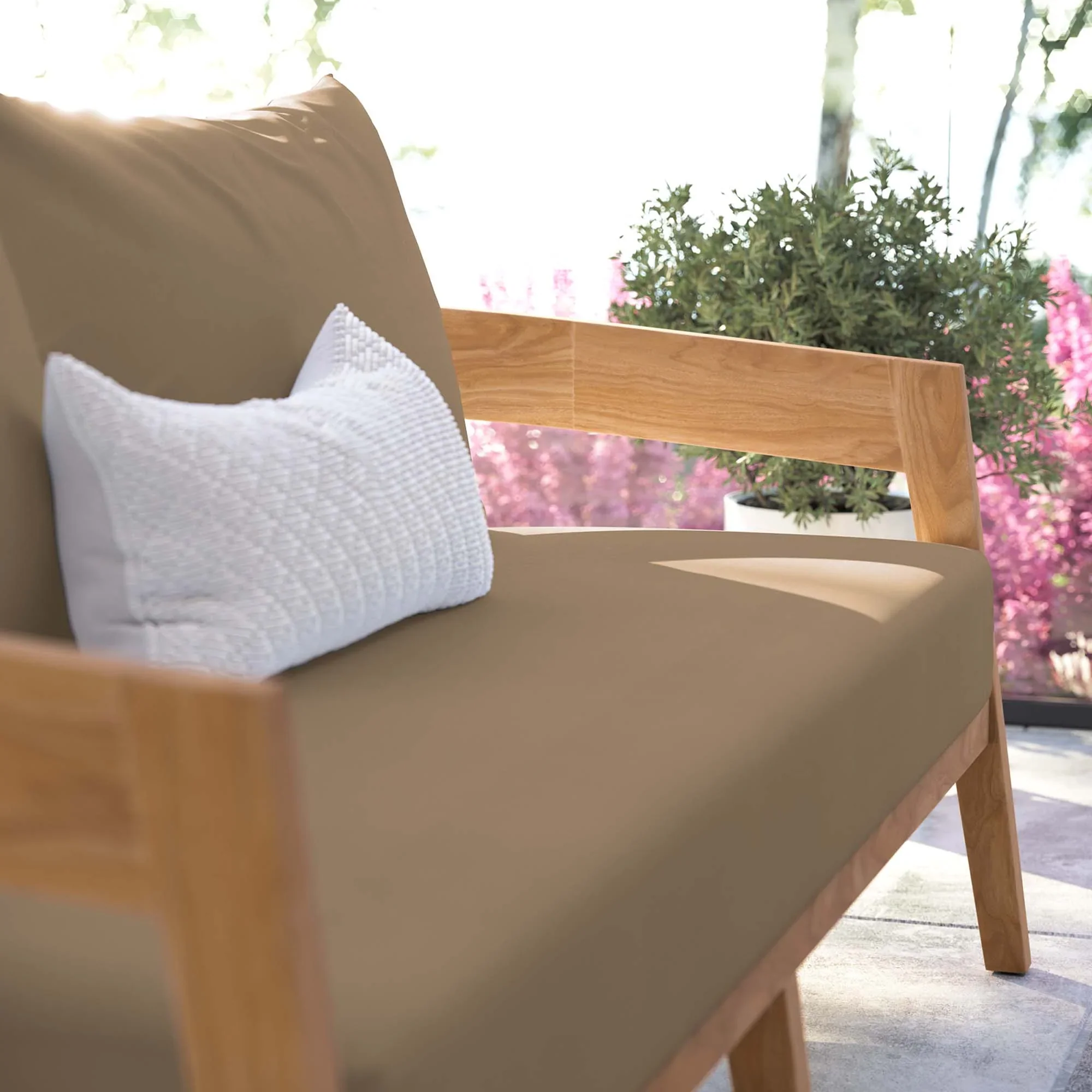 Brisbane Teak Wood Outdoor Patio Loveseat - Image 10