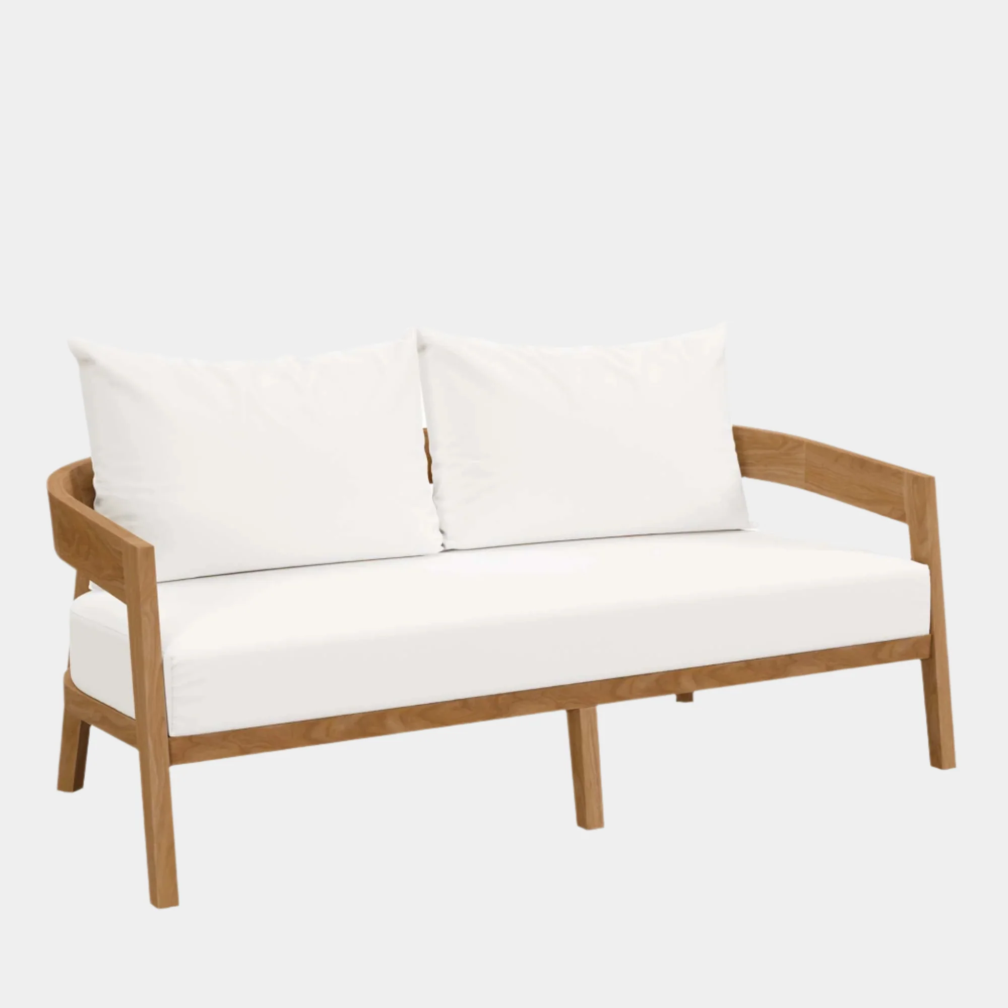 Brisbane Teak Wood Outdoor Patio Loveseat - Image 16