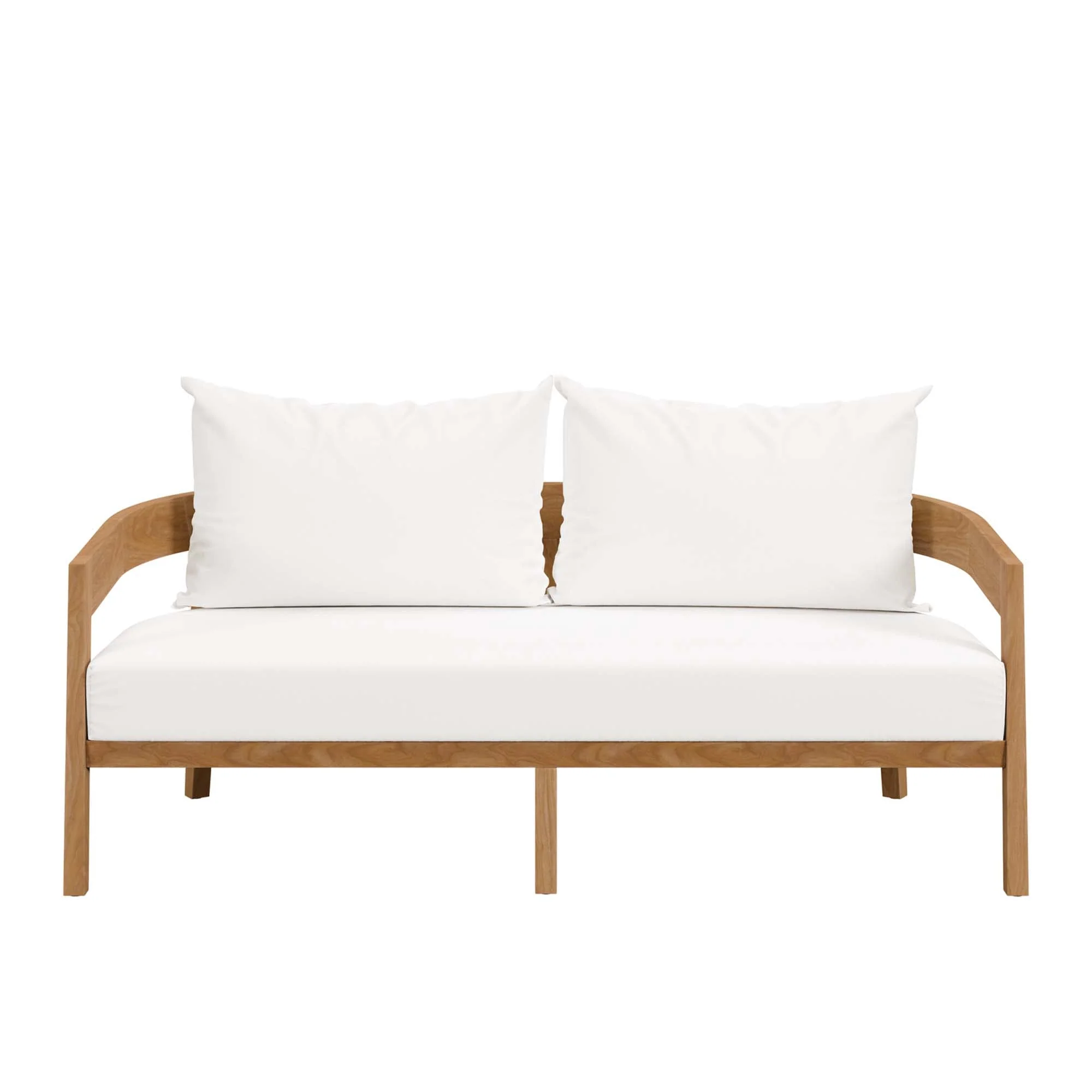 Brisbane Teak Wood Outdoor Patio Loveseat - Image 19