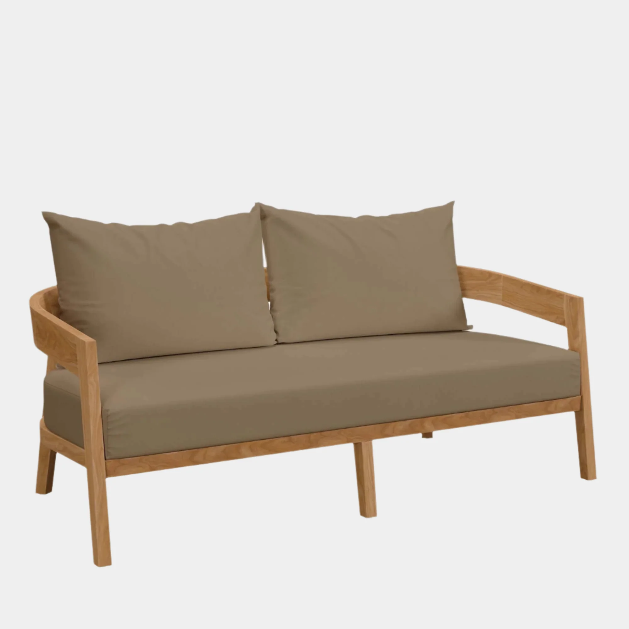 Brisbane Teak Wood Outdoor Patio Loveseat - Image 8
