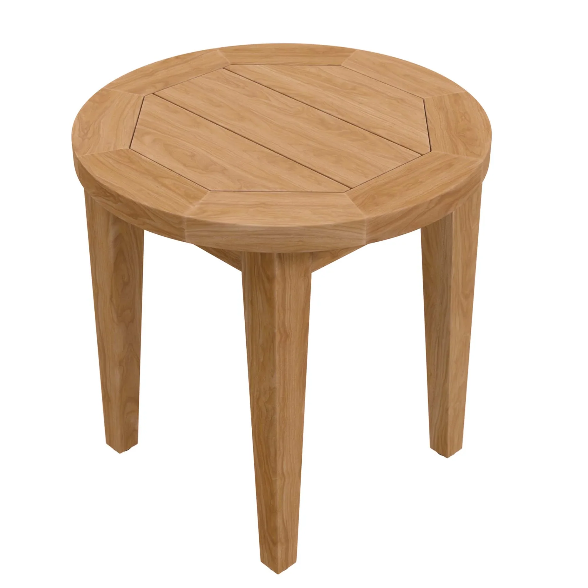 Brisbane Teak Wood Outdoor Patio Side Table in Natural - Image 8