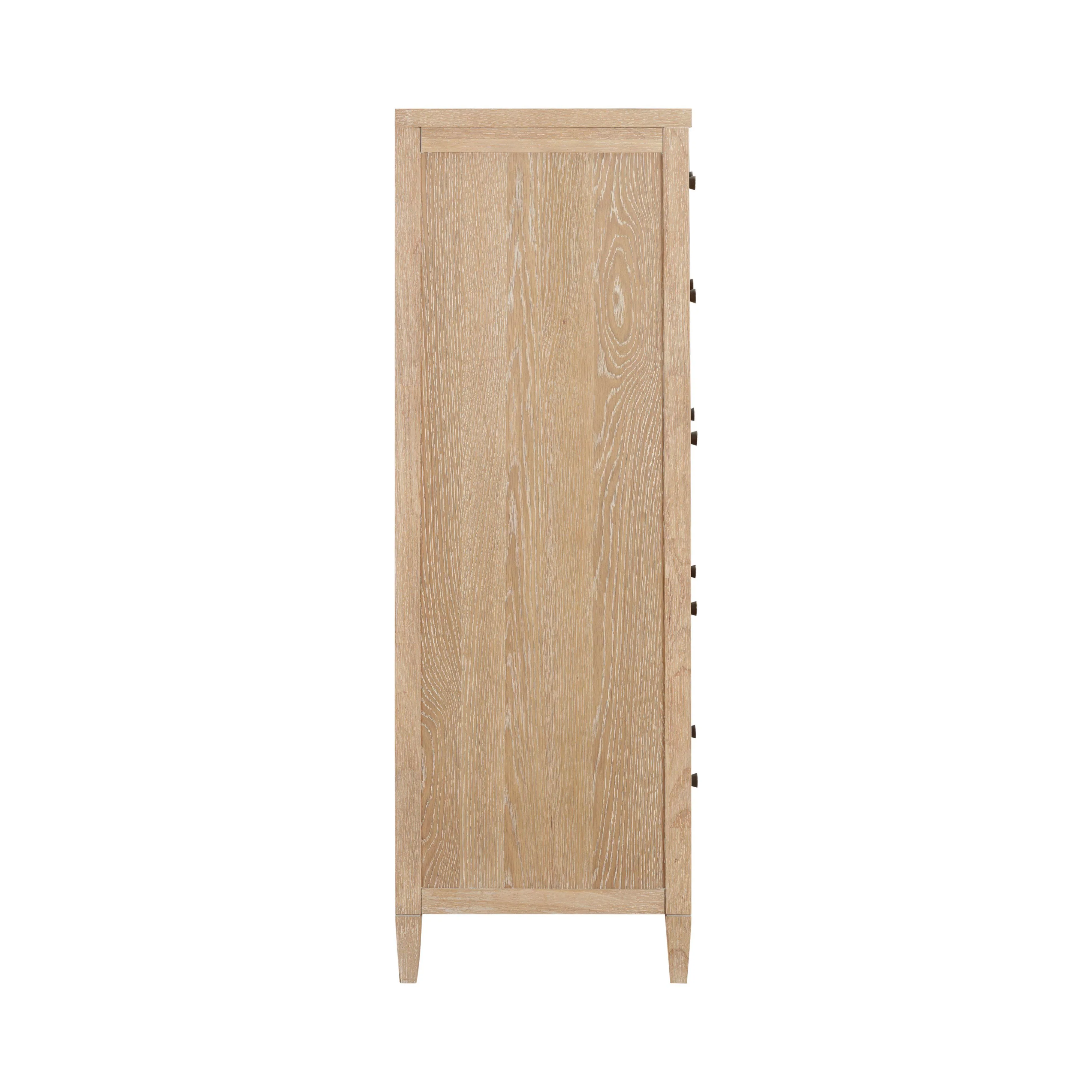 Bristol Park 40" Whitewashed Oak Wood 7-Drawer Chest - Image 5