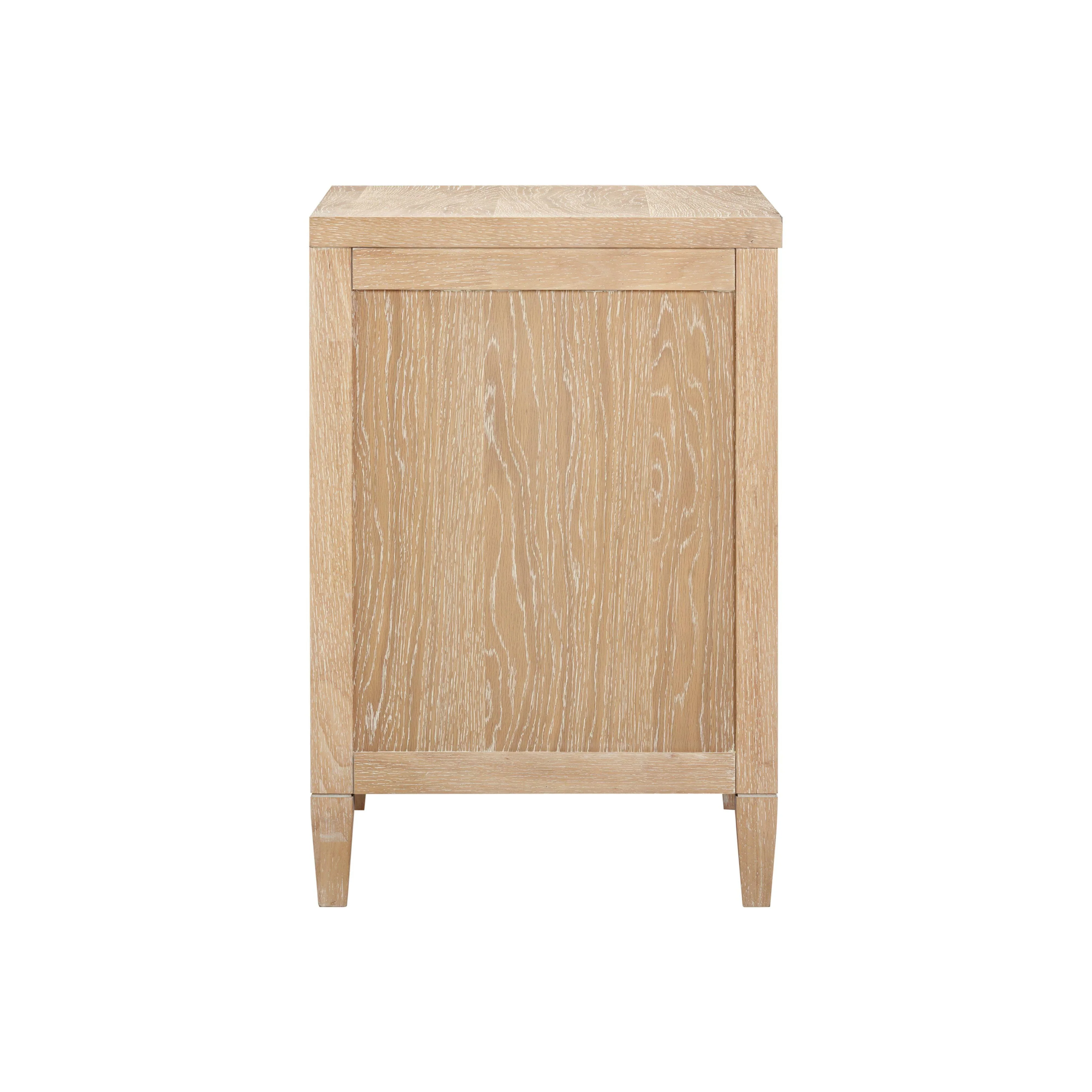 Bristol Park 30" Whitewashed Oak Wood 2-Drawer Nightstand - Image 7
