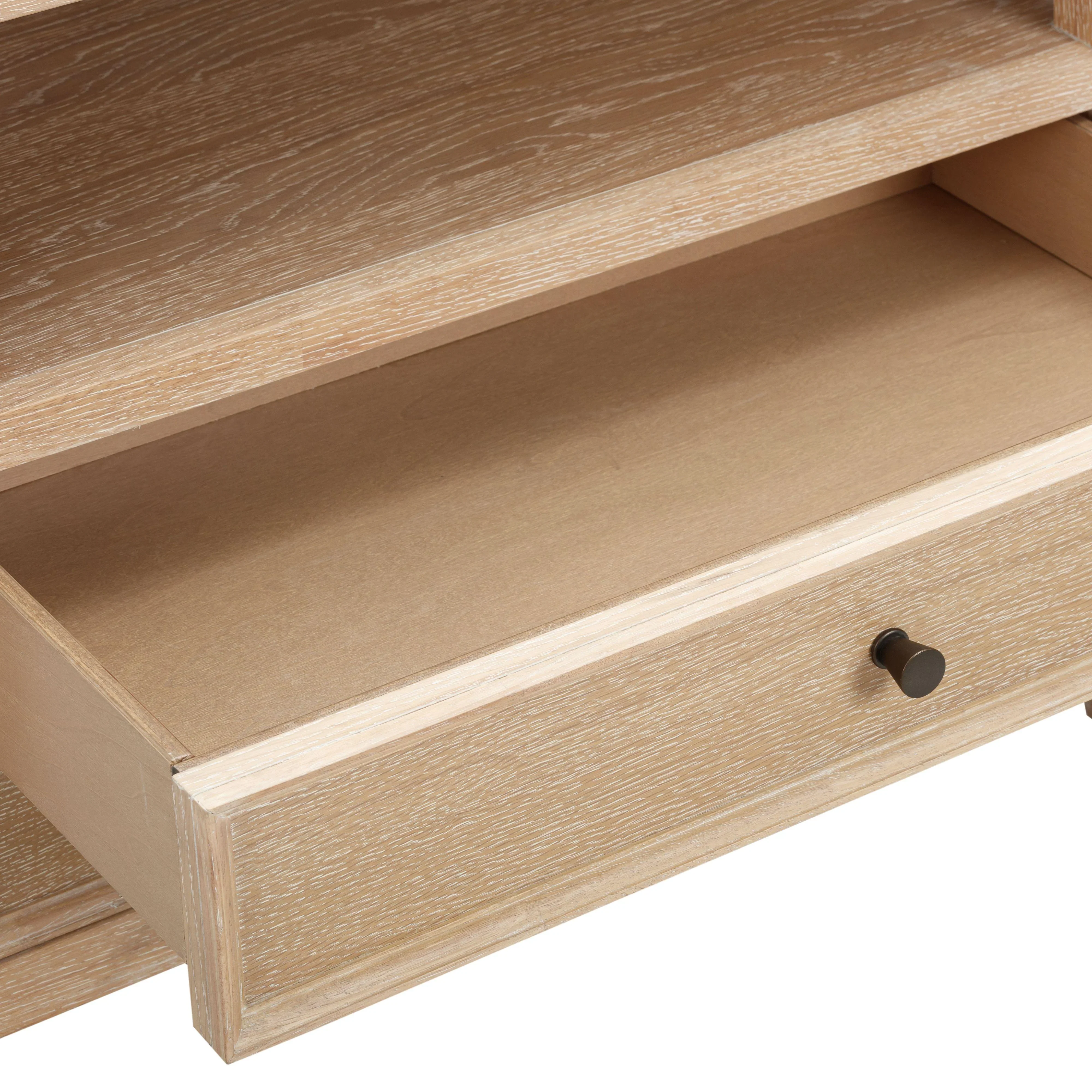 Bristol Park 30" Whitewashed Oak Wood 2-Drawer Nightstand - Image 9