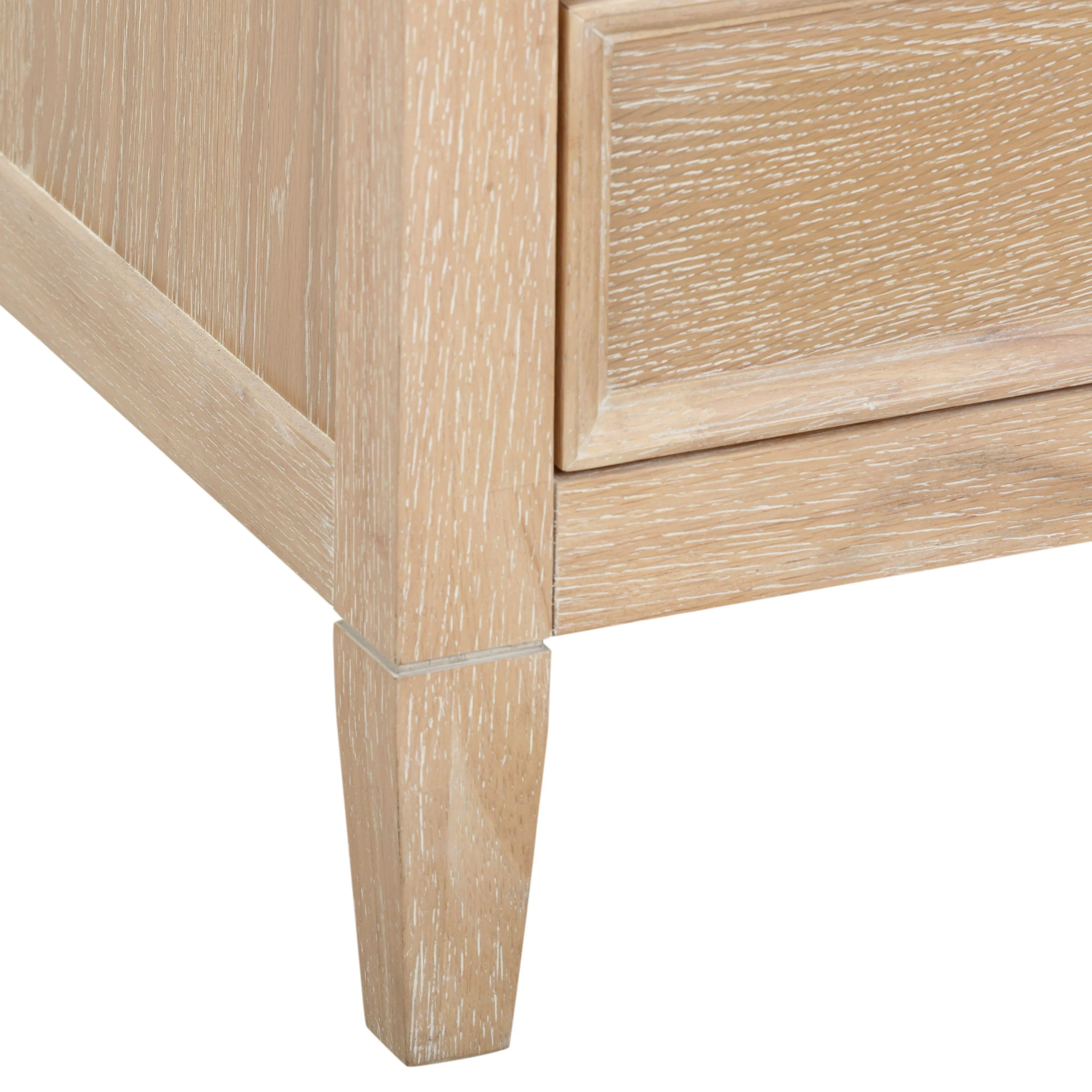 Bristol Park 20" Whitewashed Oak Wood 2-Drawer Nightstand - Image 7