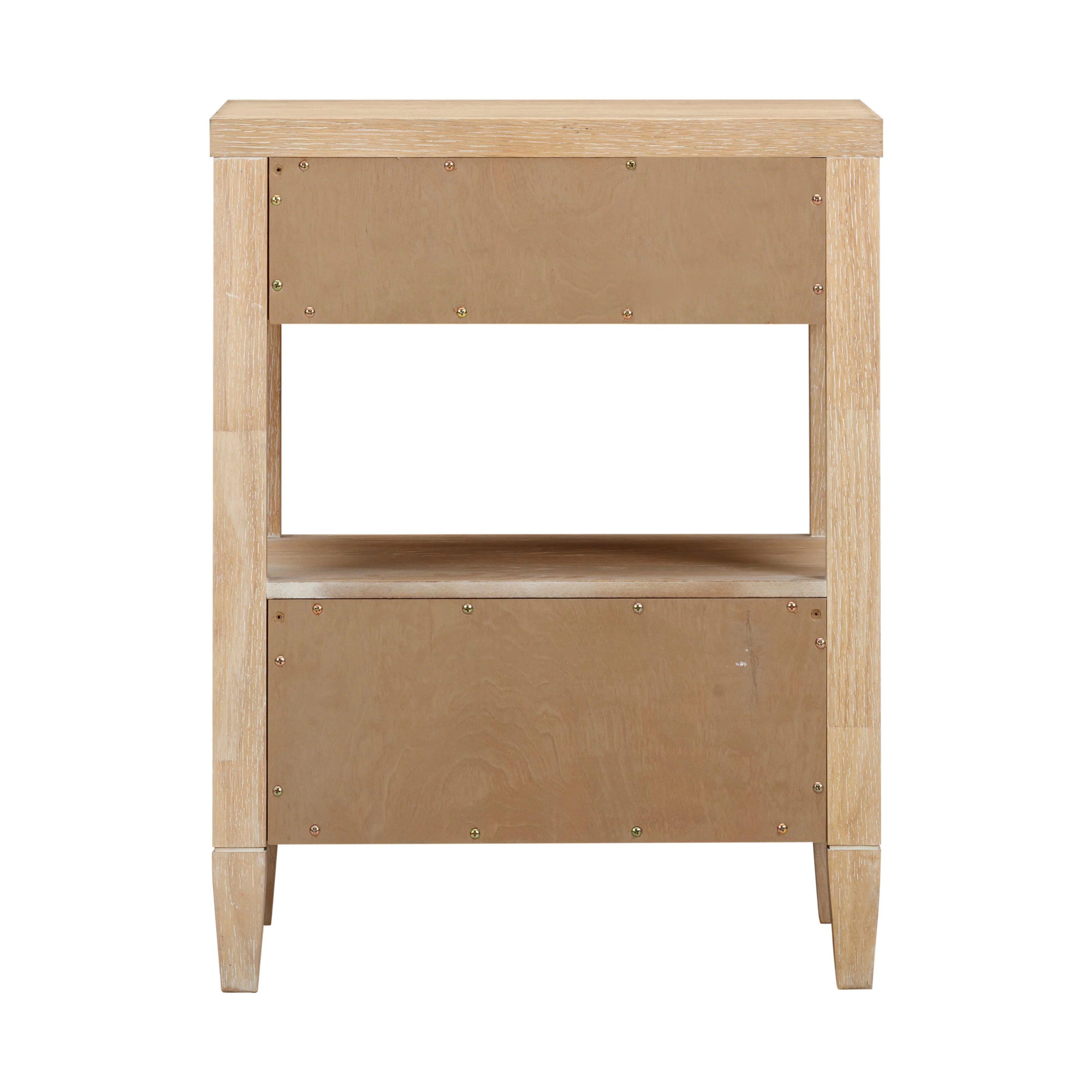 Bristol Park 20" Whitewashed Oak Wood 2-Drawer Nightstand - Image 9