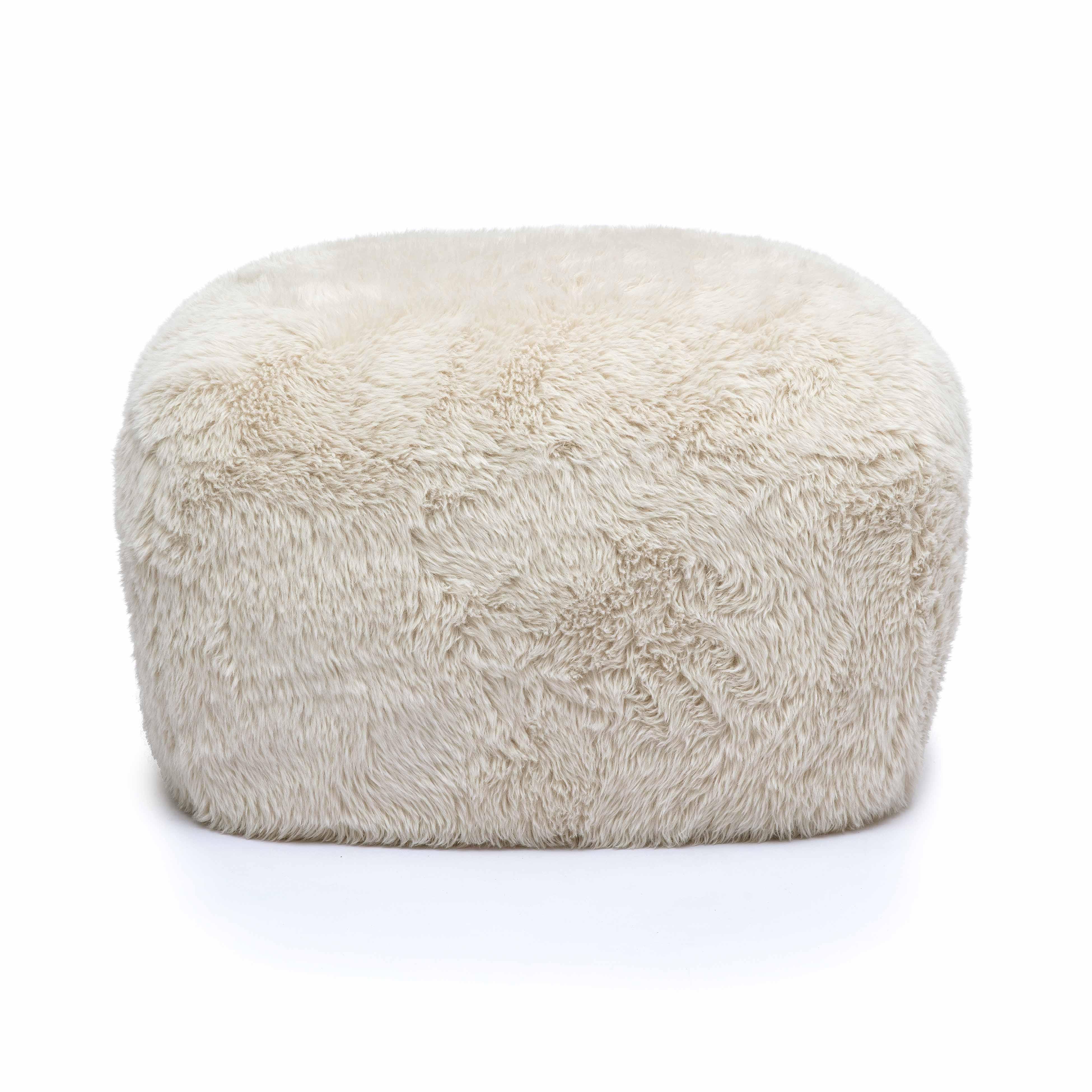 Britt Contract-Grade Vegan Shearling Ottoman - Image 3