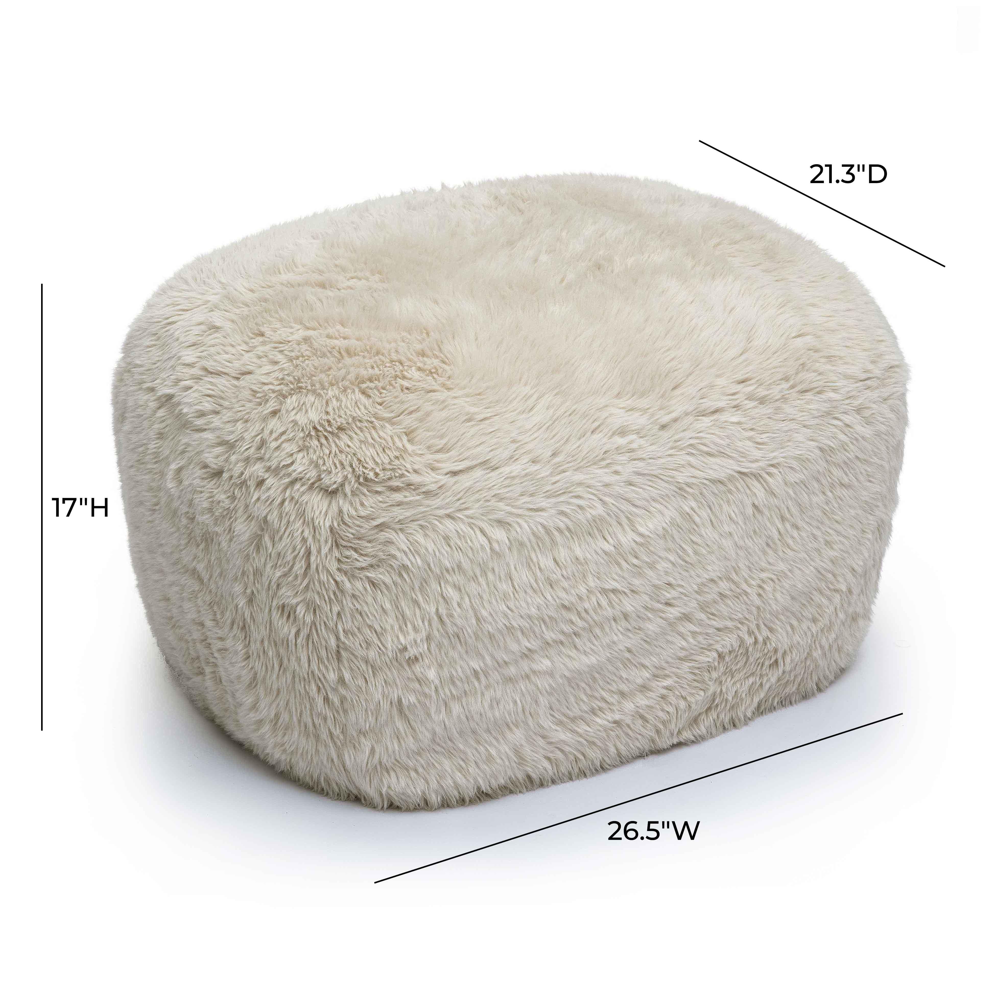 Britt Contract-Grade Vegan Shearling Ottoman - Image 5