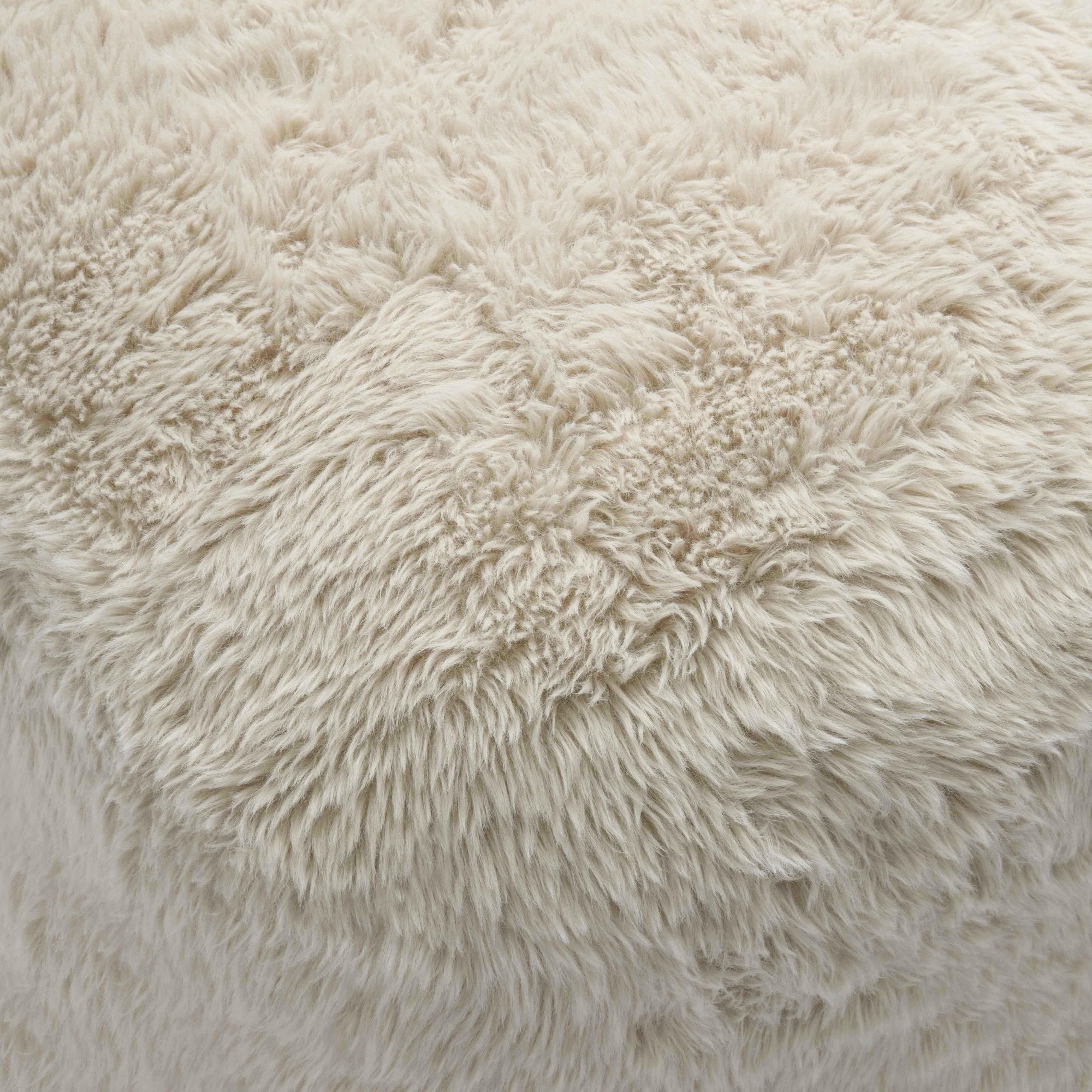 Britt Contract-Grade Vegan Shearling Ottoman - Image 6