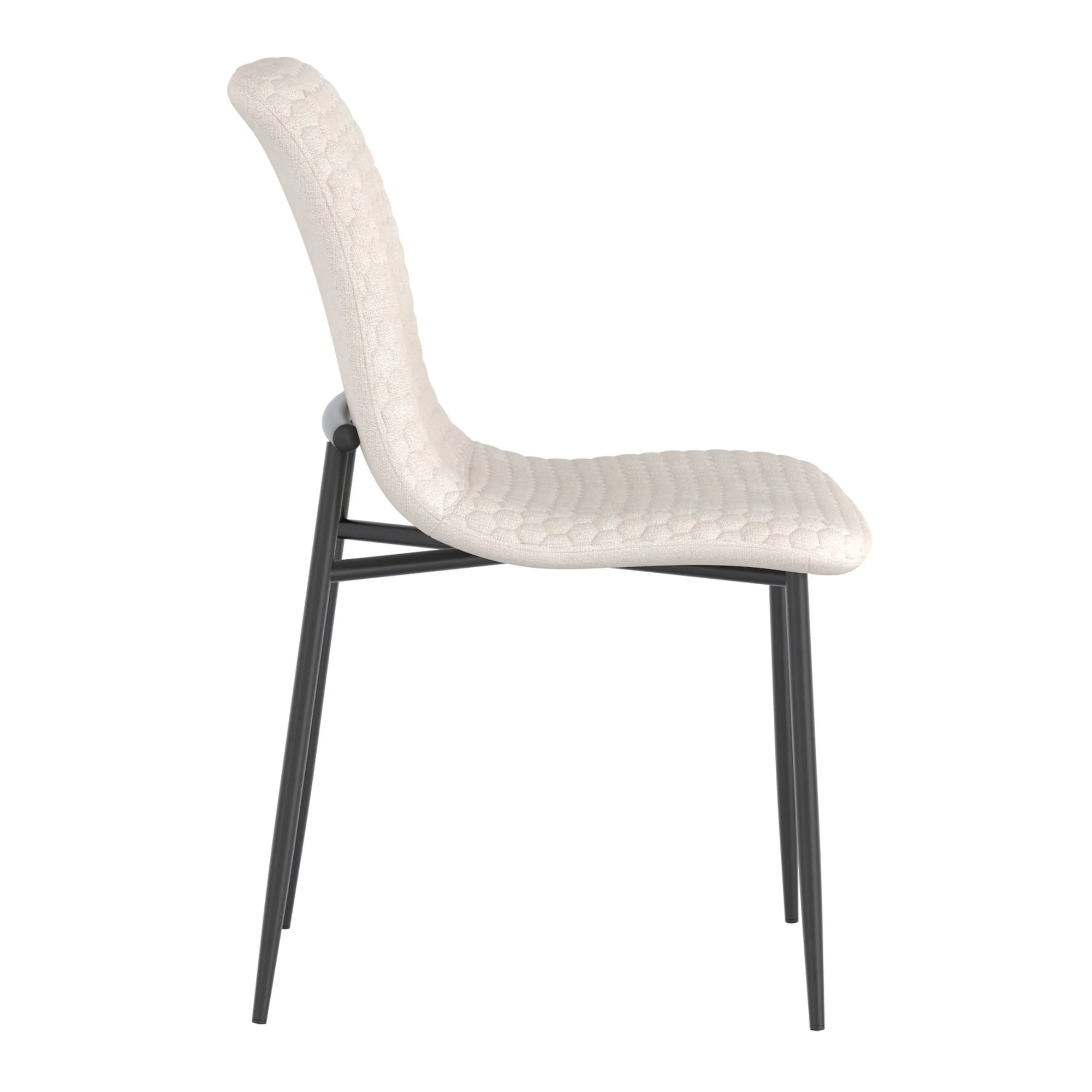 Brixx Dining Chair, set of 2, in Beige Fabric and Black - Image 4
