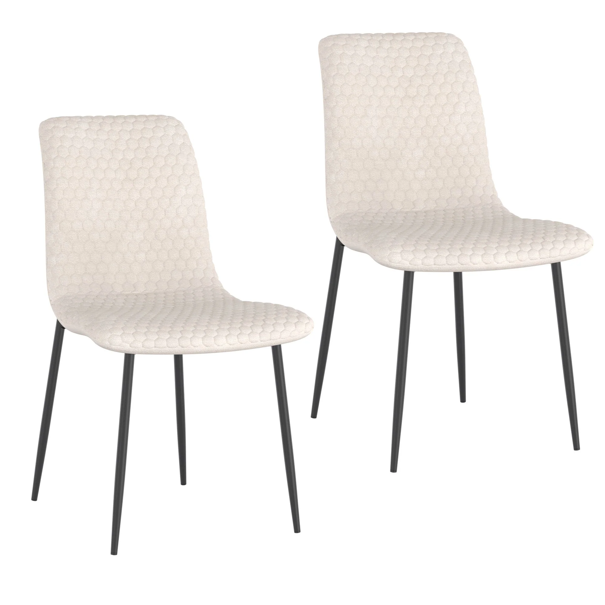 Brixx Dining Chair, set of 2, in Beige Fabric and Black - Image 7
