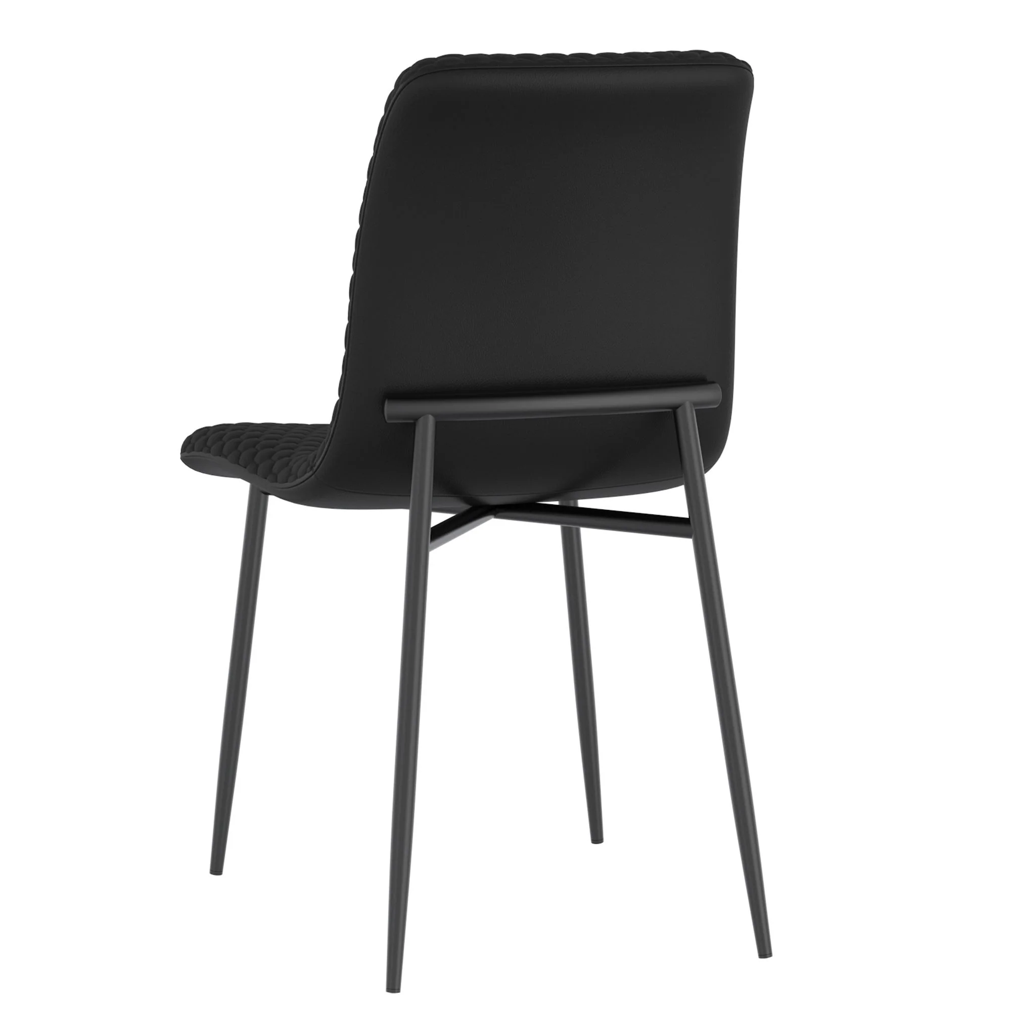 Brixx Dining Chair, set of 2, in Black Faux Leather and Black - Image 3