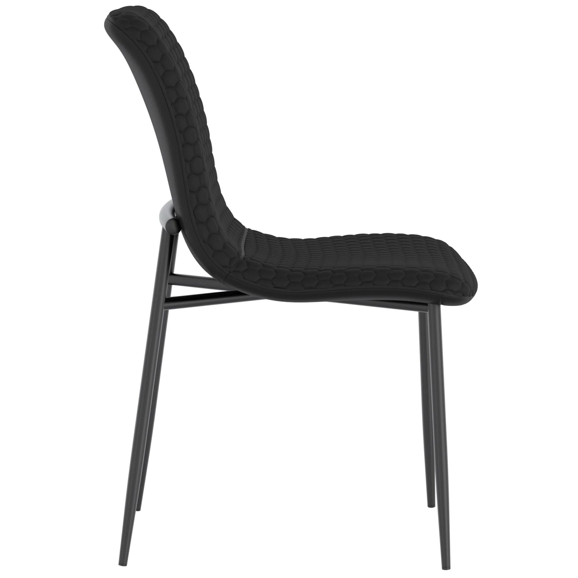 Brixx Dining Chair, set of 2, in Black Faux Leather and Black - Image 4