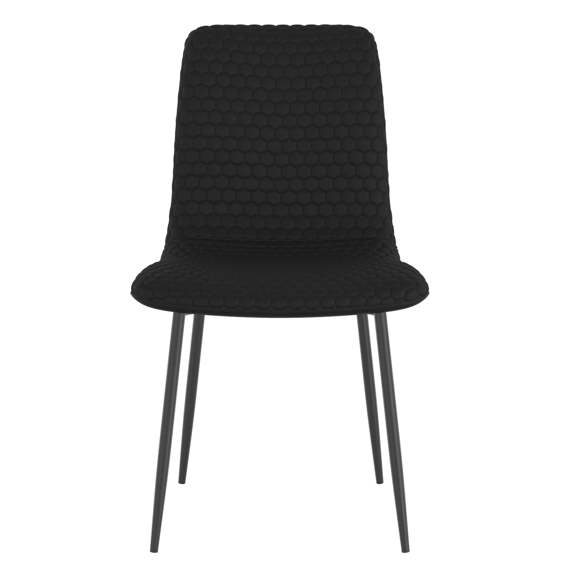 Brixx Dining Chair, set of 2, in Black Faux Leather and Black - Image 5