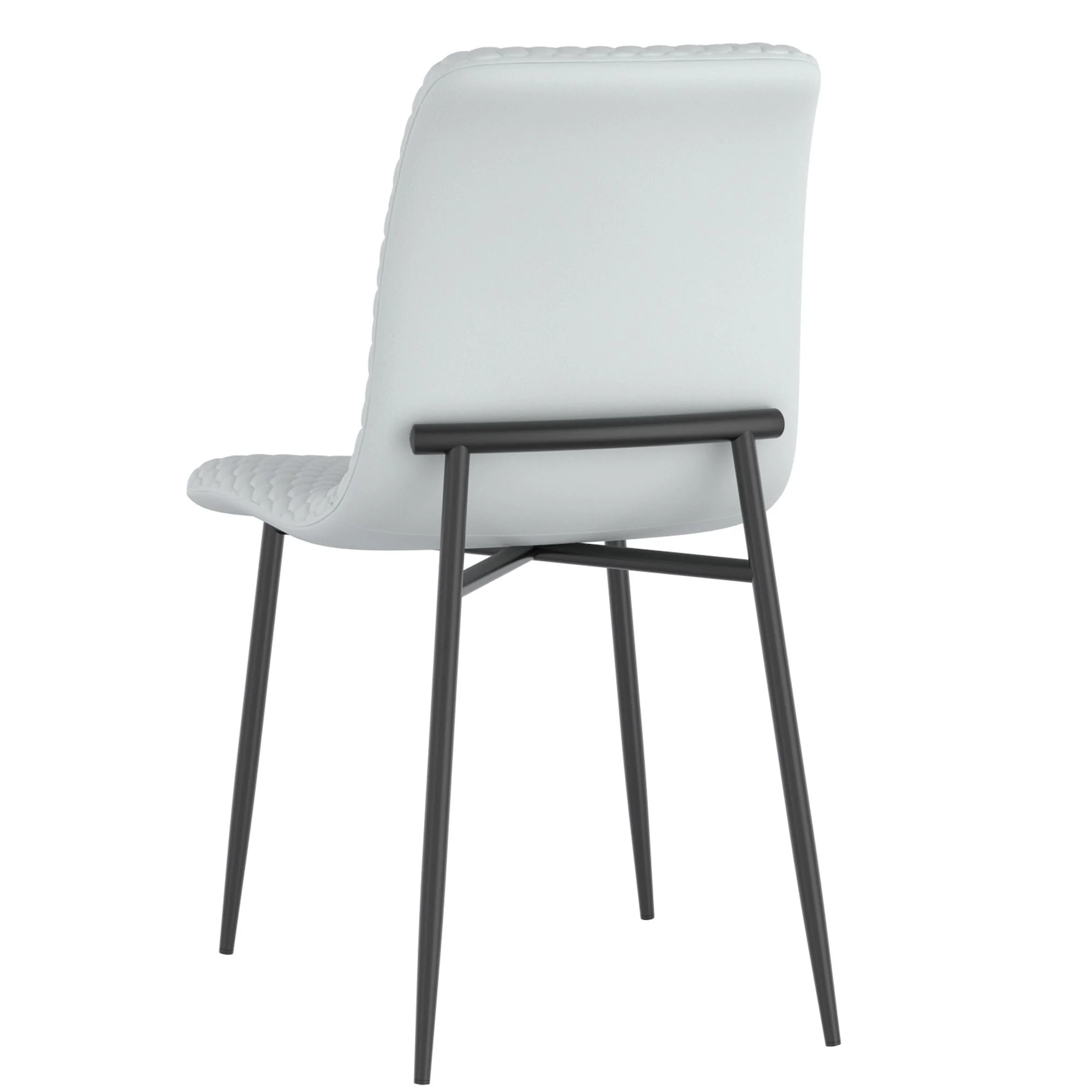 Brixx Dining Chair, set of 2, in Light Grey Faux Leather and Black - Image 3