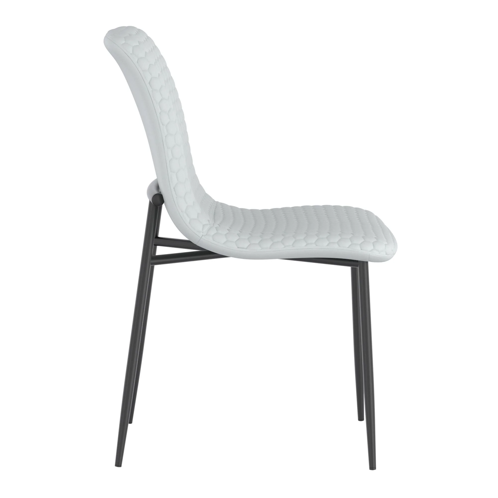 Brixx Dining Chair, set of 2, in Light Grey Faux Leather and Black - Image 4