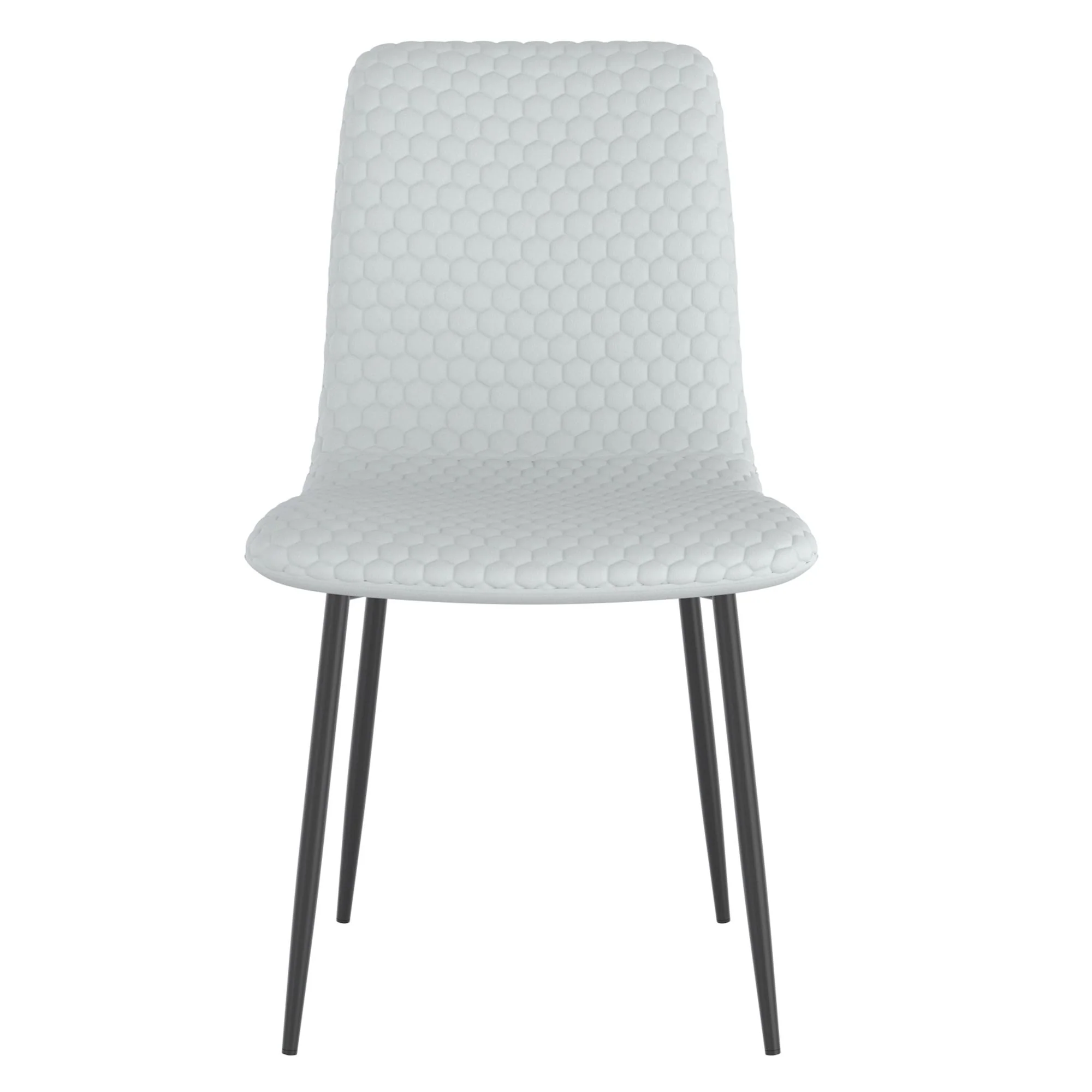 Brixx Dining Chair, set of 2, in Light Grey Faux Leather and Black - Image 5