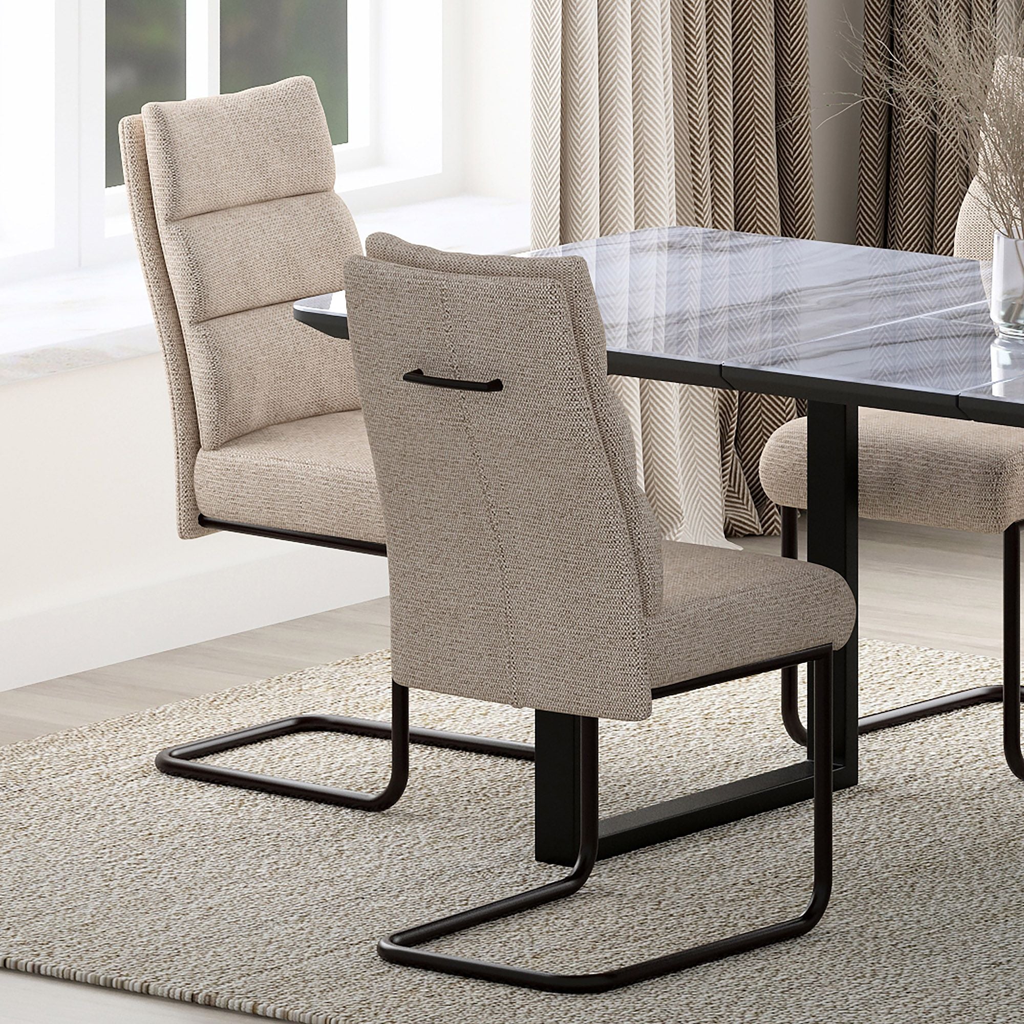 Brodi Dining Chair, set of 2, in Beige and Black - Image 2