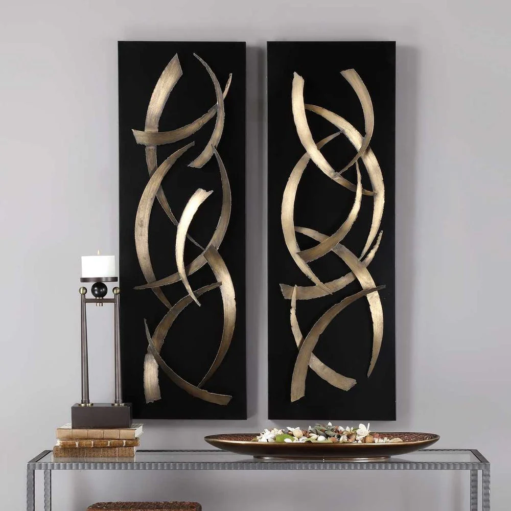Brushstrokes Metal Wall Panels, S/2 - Image 2
