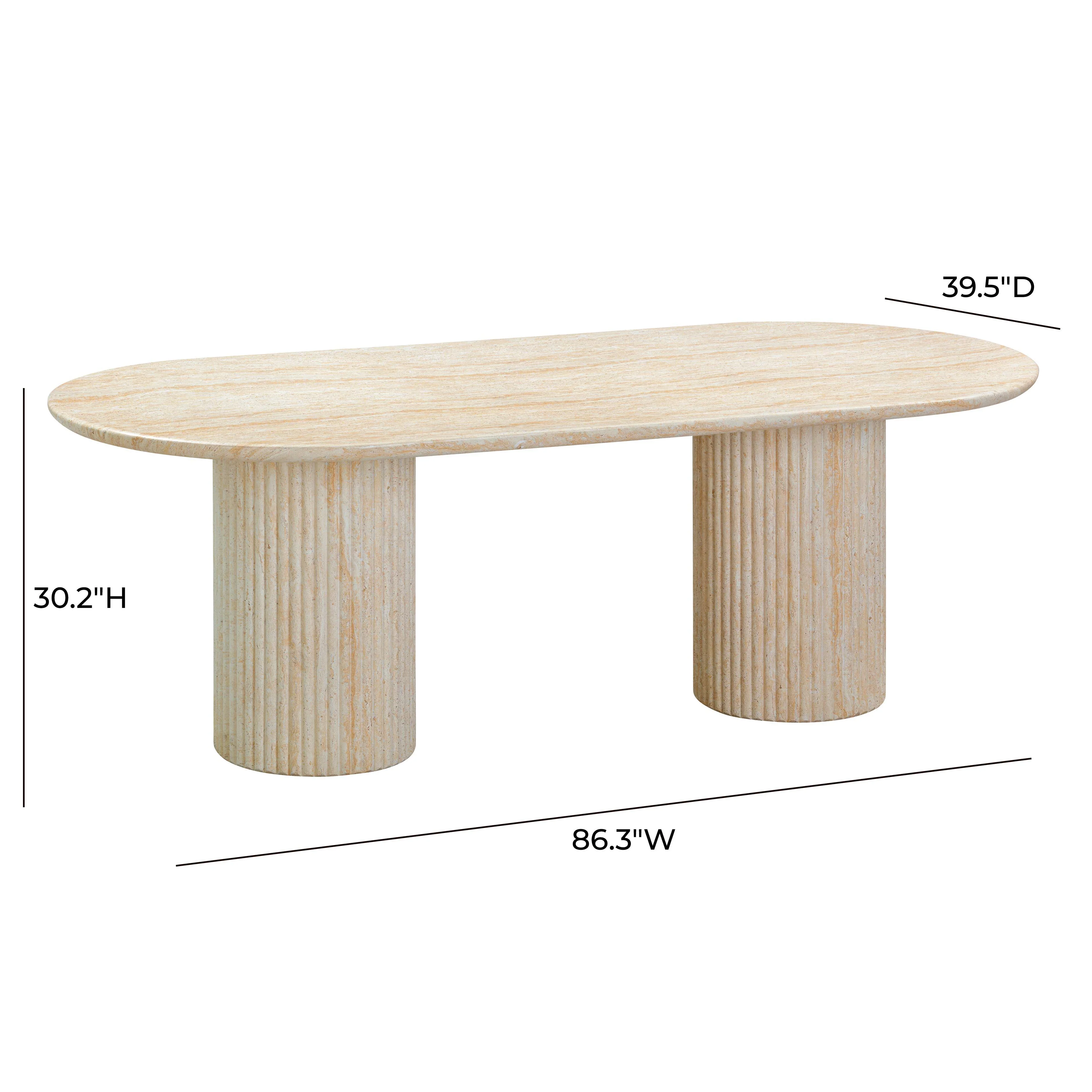 Brut 86" Concrete Patterned Indoor/Outdoor 86" Oval Dining Table - Image 7