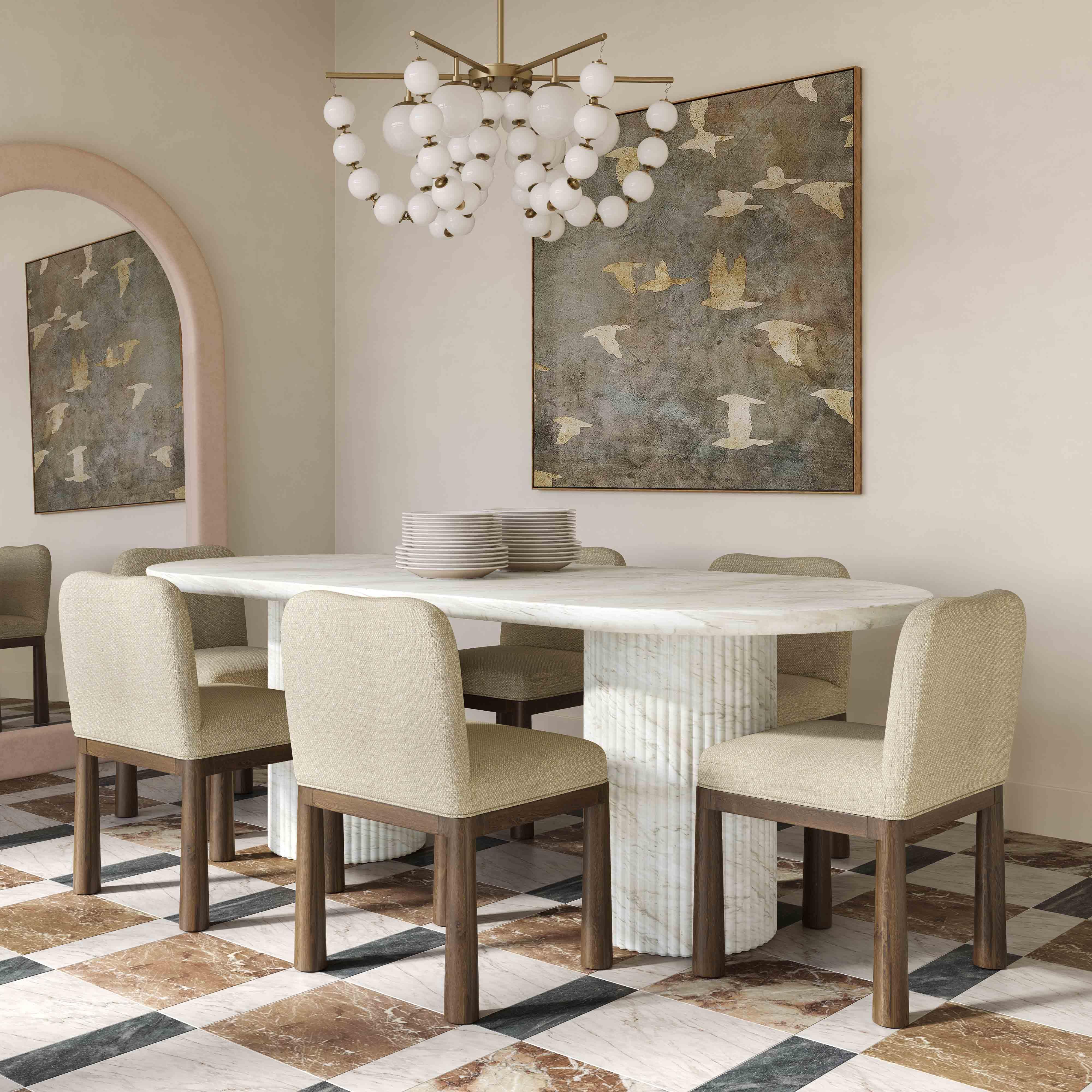 Brut 86" Concrete Patterned Indoor/Outdoor 86" Oval Dining Table - Image 9