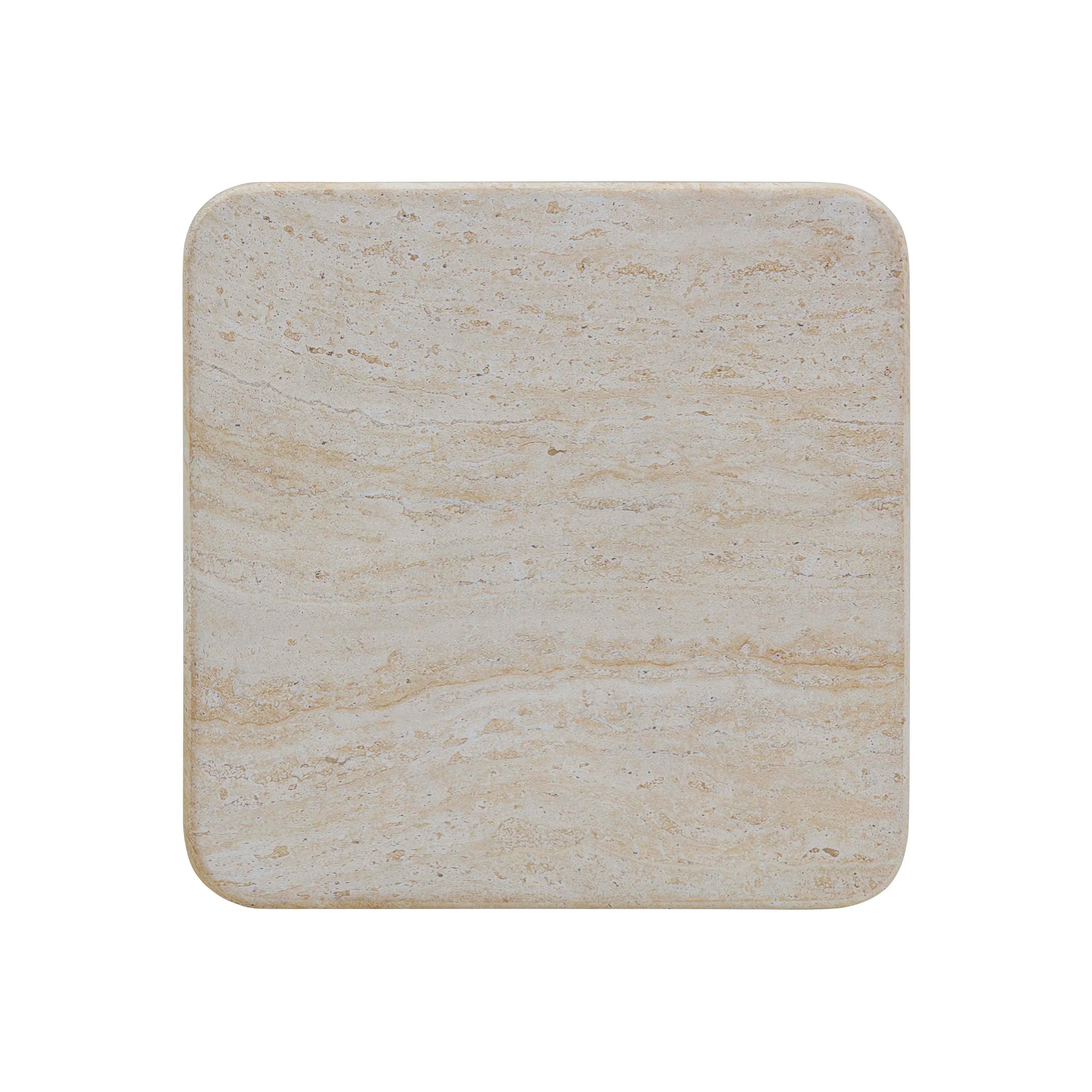 Brut Faux Travertine & Breccia Concrete Indoor/Outdoor Side Table - Image 4