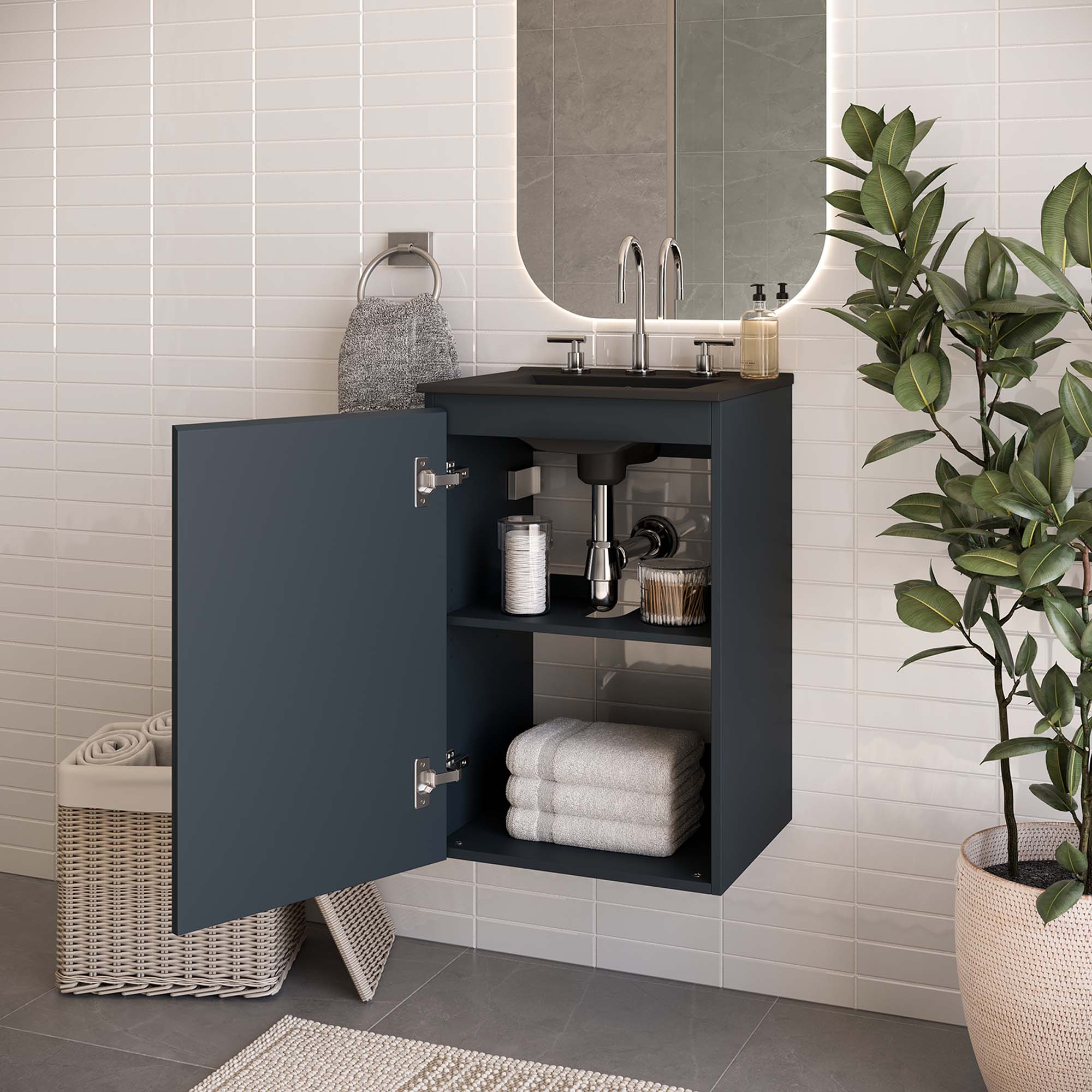 Bryn Wall-Mount Bathroom Vanity Basin Included - Image 15