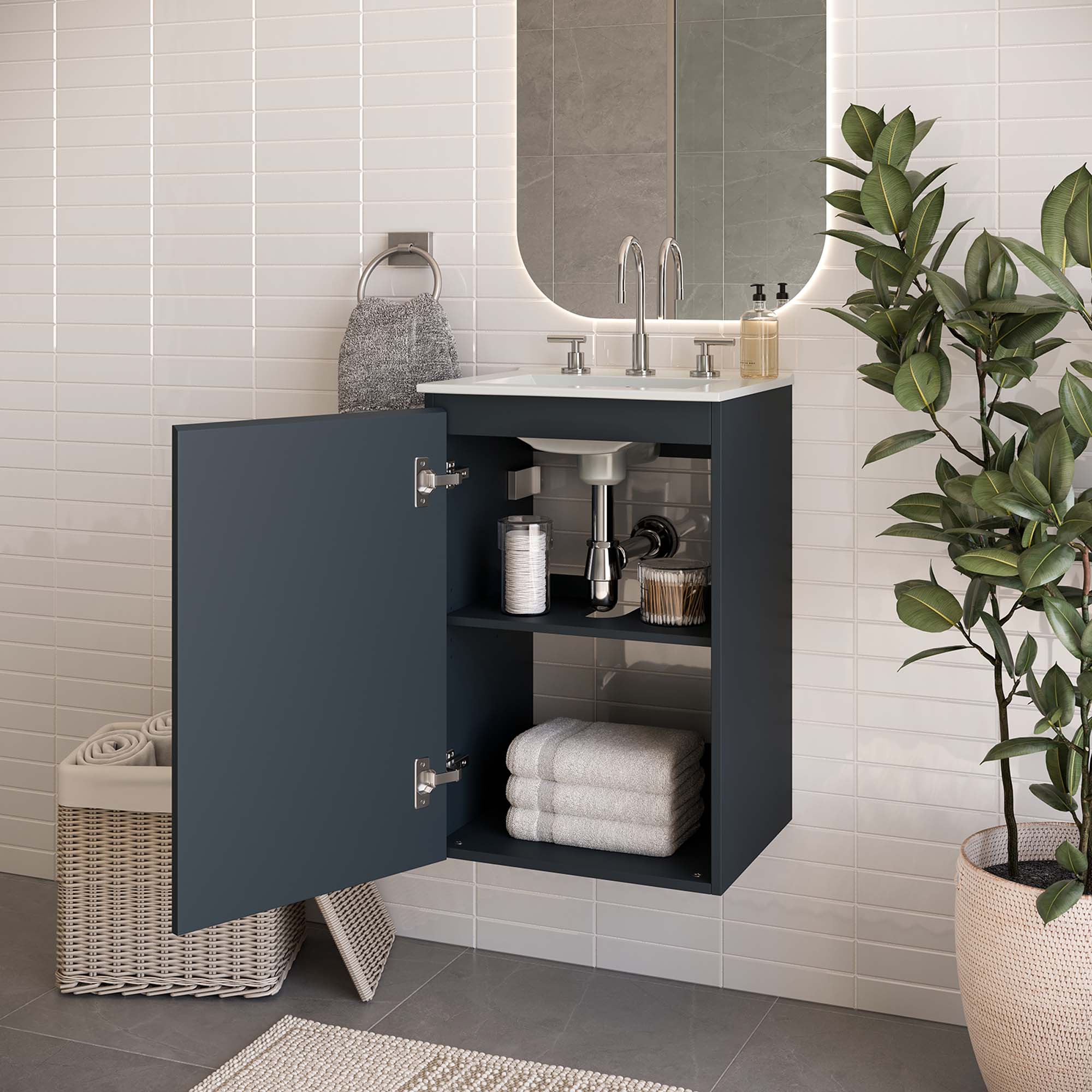 Bryn Wall-Mount Bathroom Vanity Basin Included - Image 7