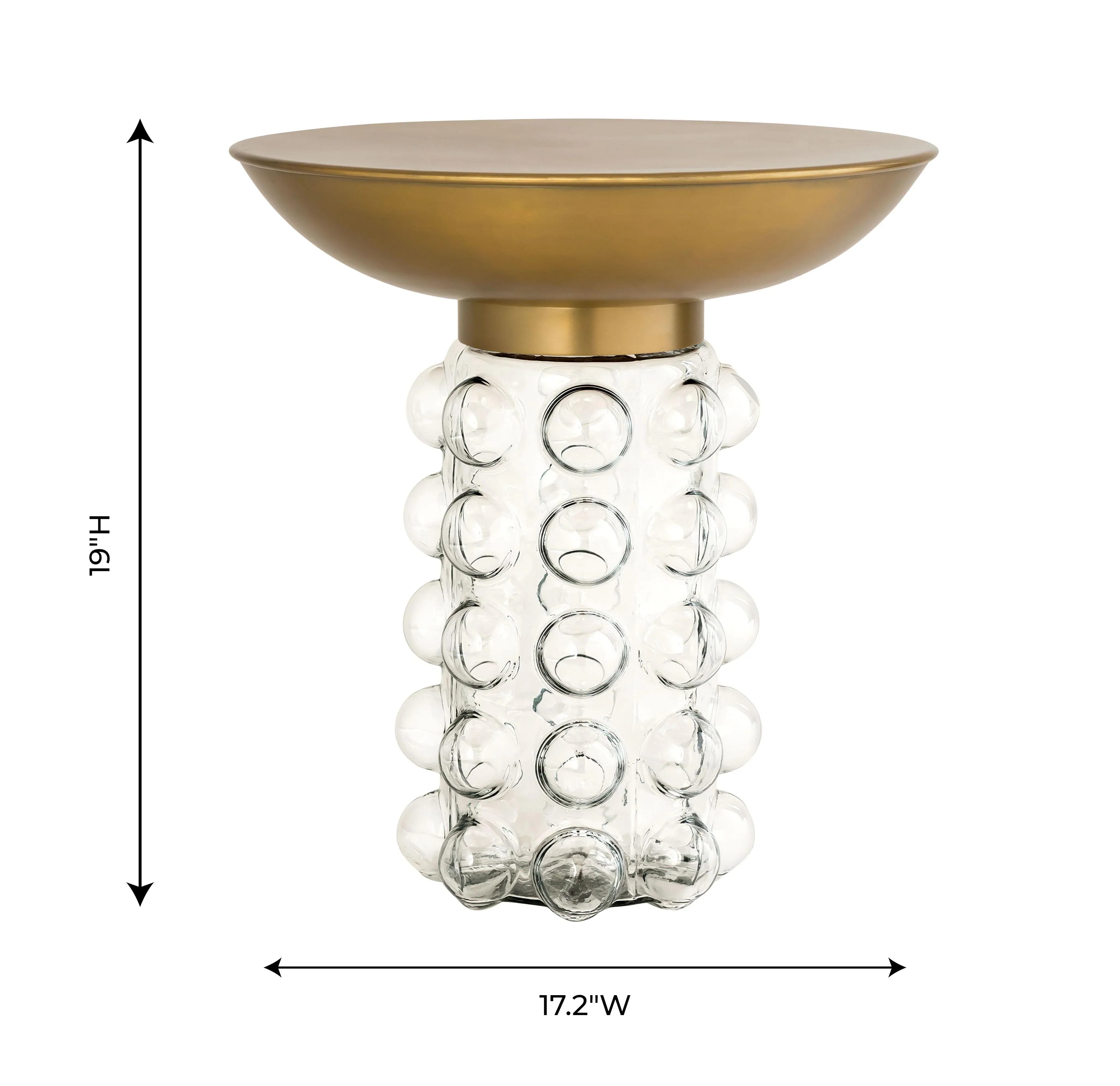 Bubble Glass and Brass Side Table - Image 7